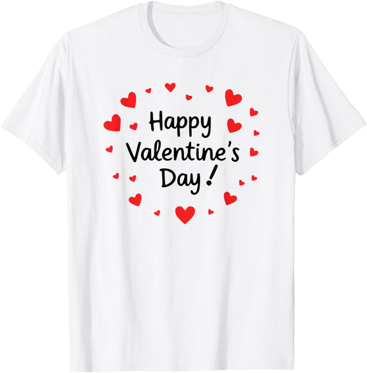 Simple Text and Hearts Valentine's Day T-Shirt - T-Shirt | White
