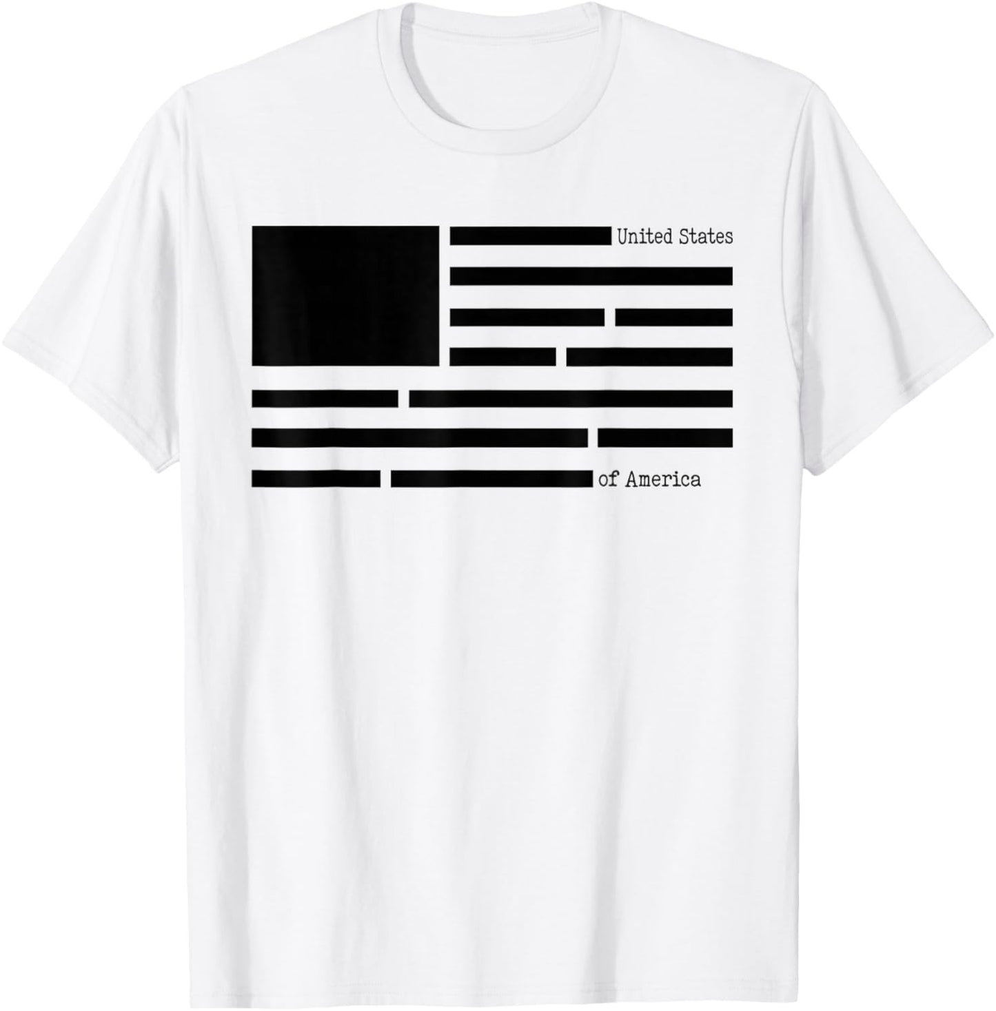 United States of America Document Censored File USA Flag T-Shirt - T-Shirt | White