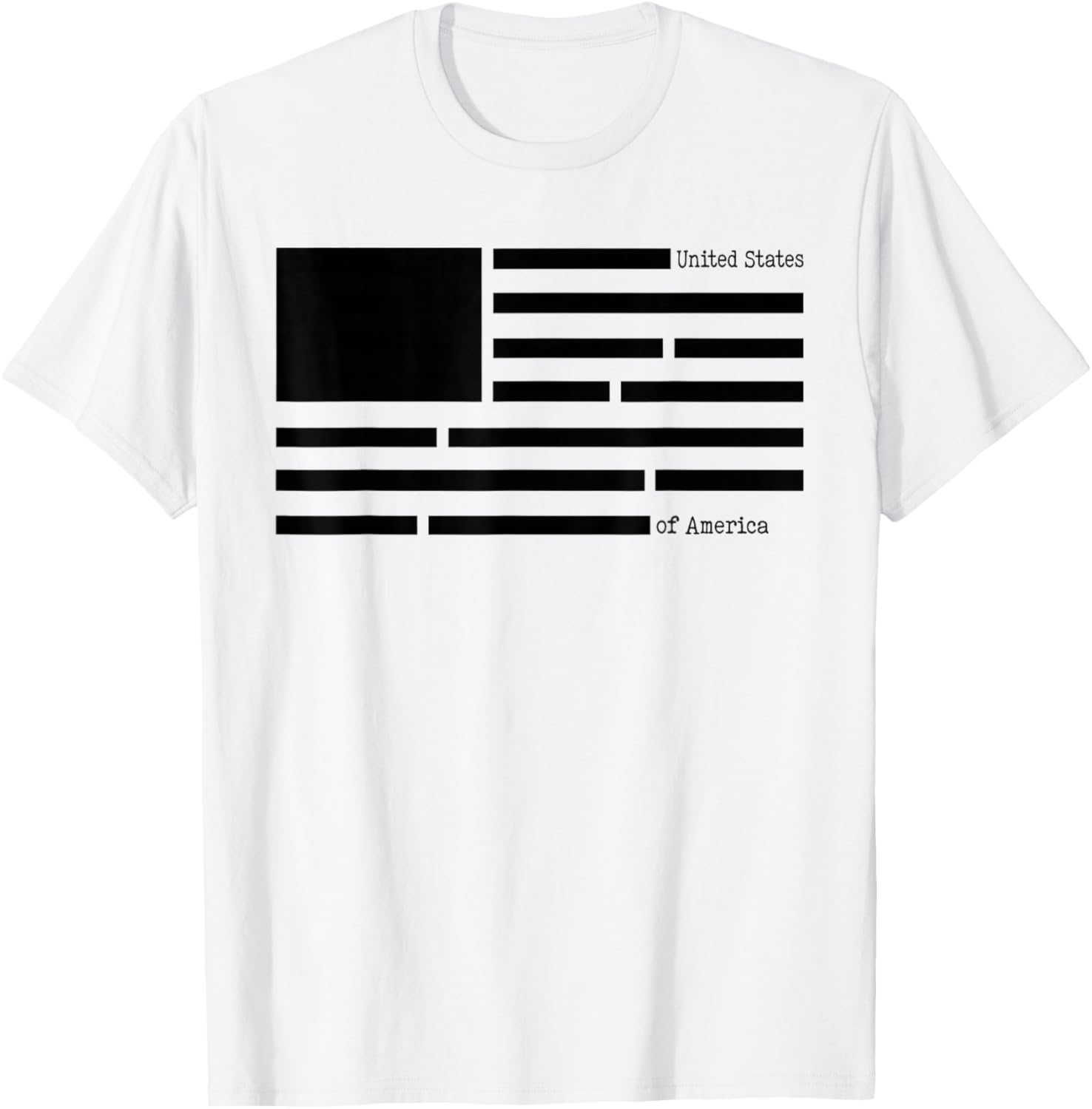 United States of America Document Censored File USA Flag T-Shirt - T-Shirt | White