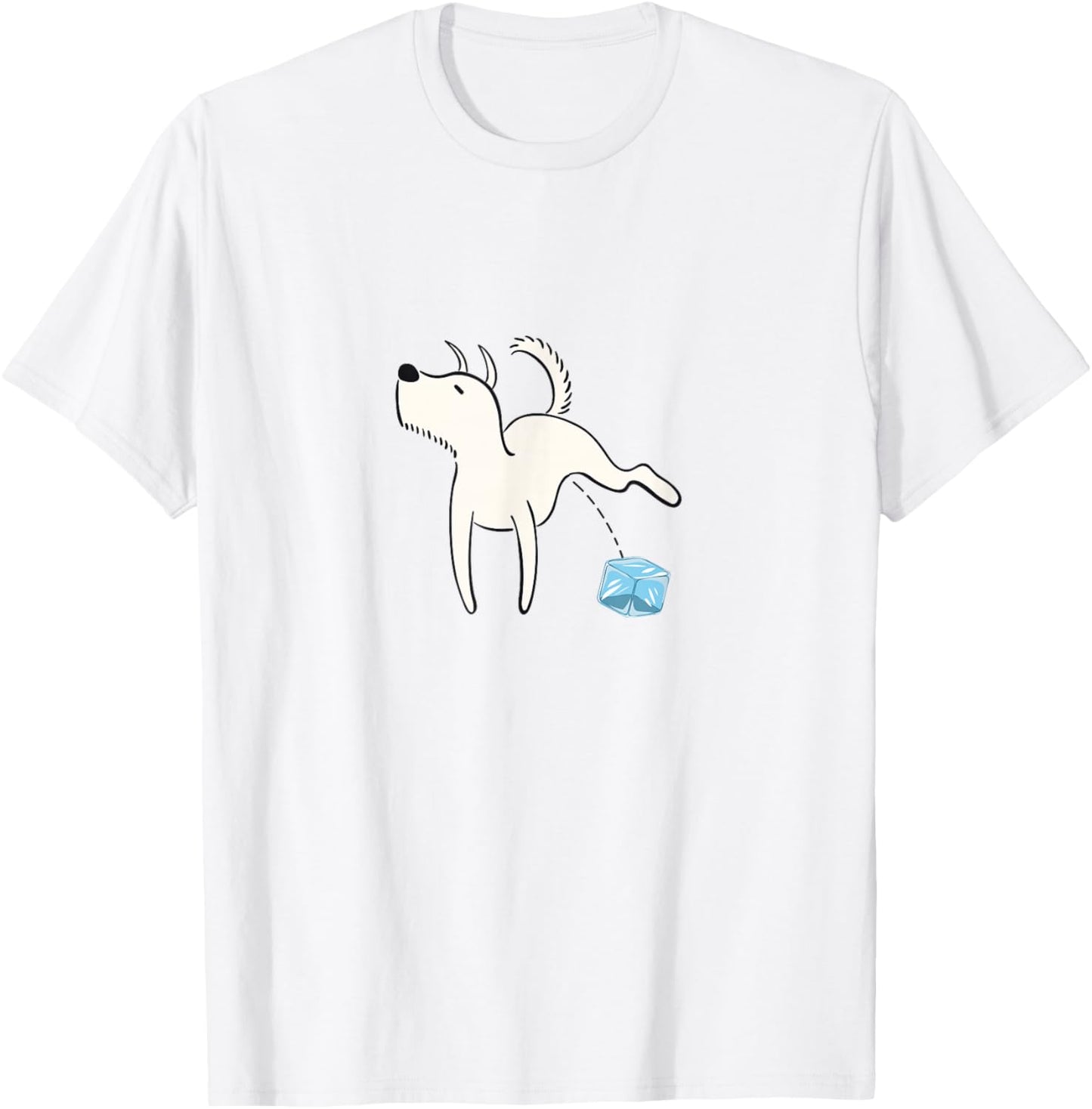 Anti Ice Funny Dog Ice Cube T-Shirt - T-Shirt | White