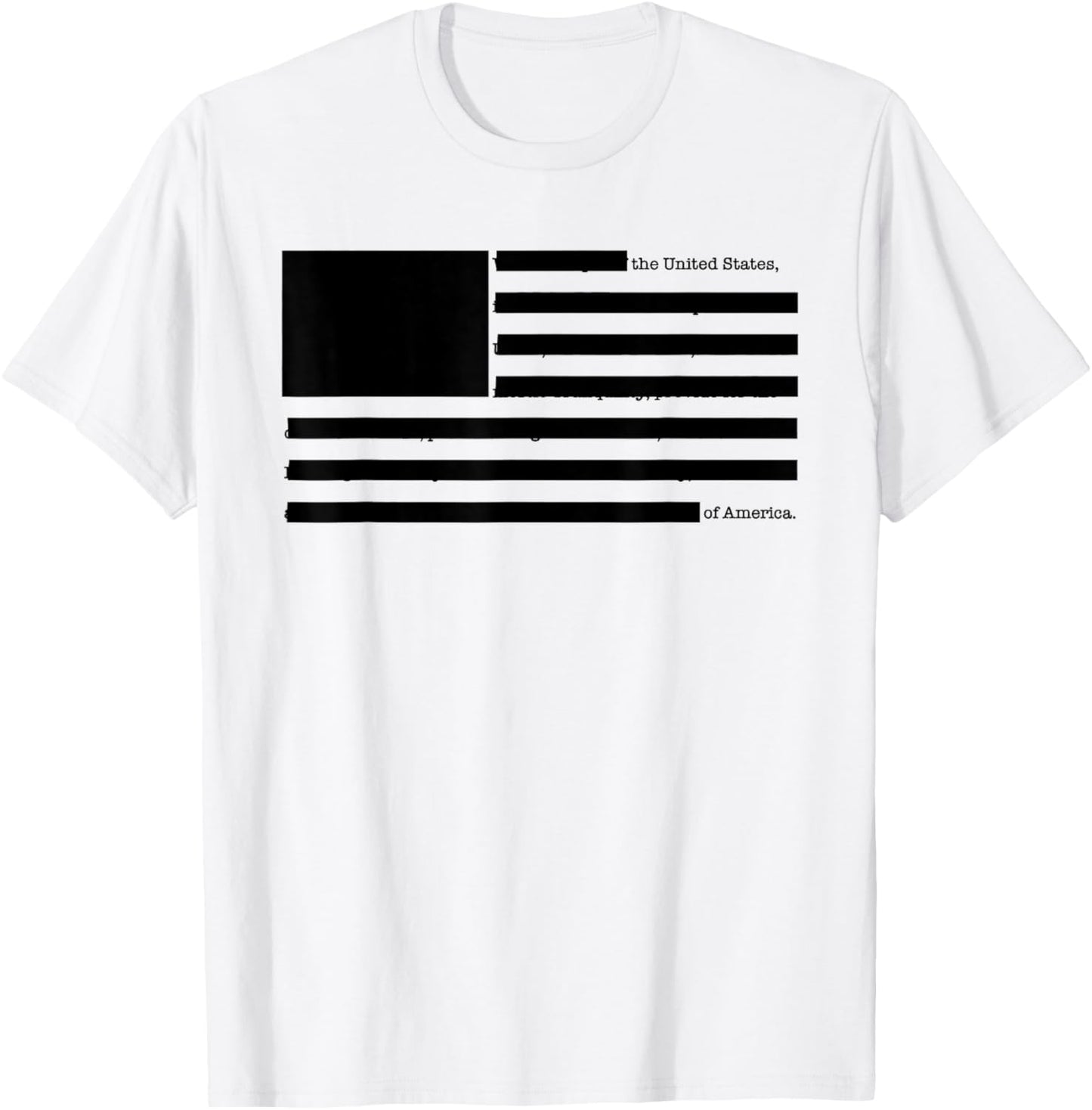Redacted American Flag Censored USA Satire T-Shirt - T-Shirt | White