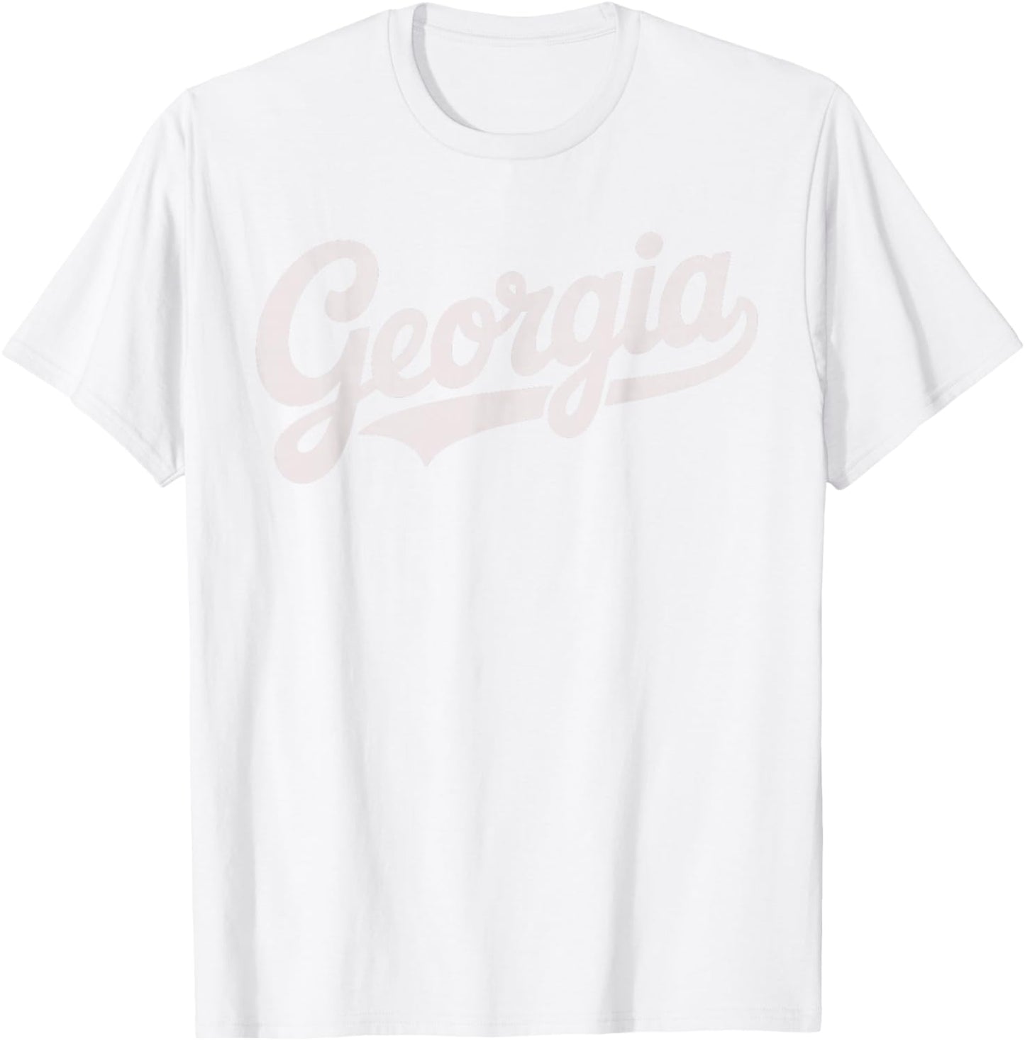 Vintage Georgia Script Retro Swoosh Design T-Shirt - T-Shirt | White