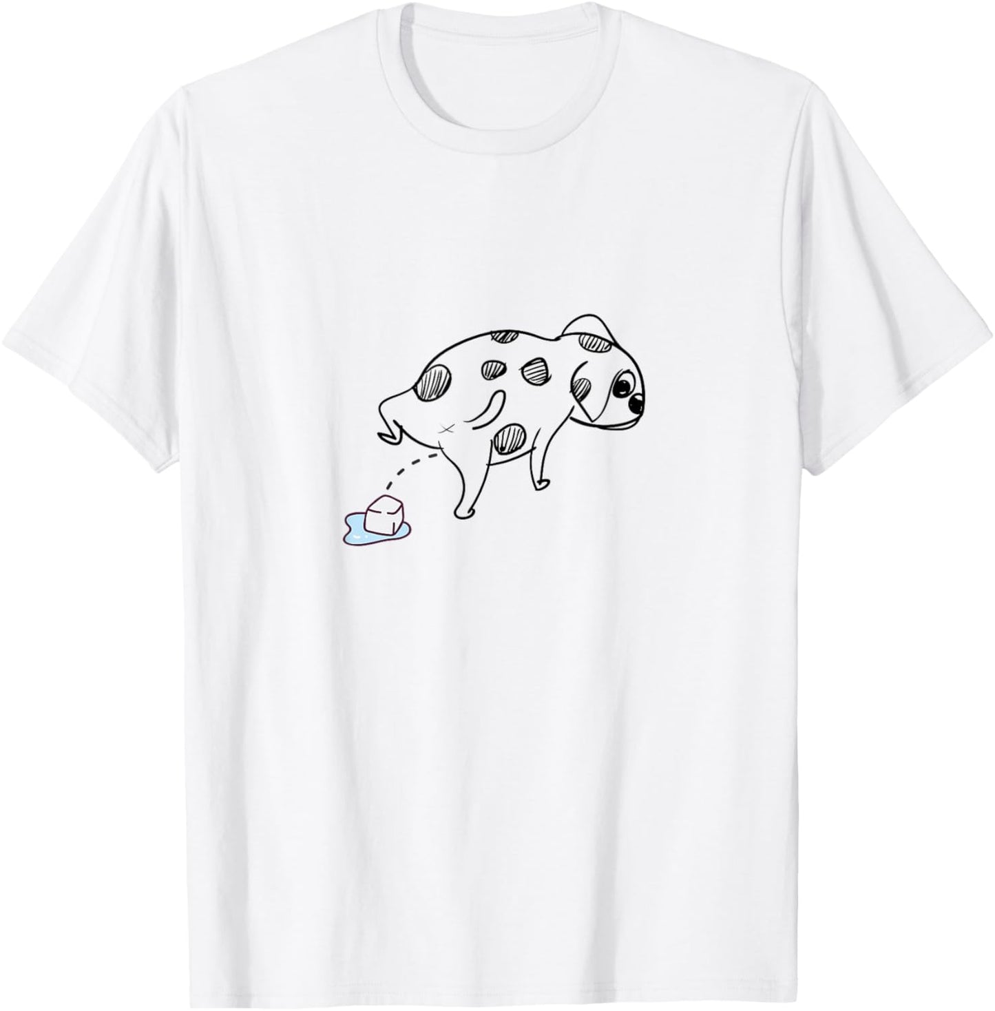 Anti Ice Funny Dog Ice Cube T-Shirt - T-Shirt | White