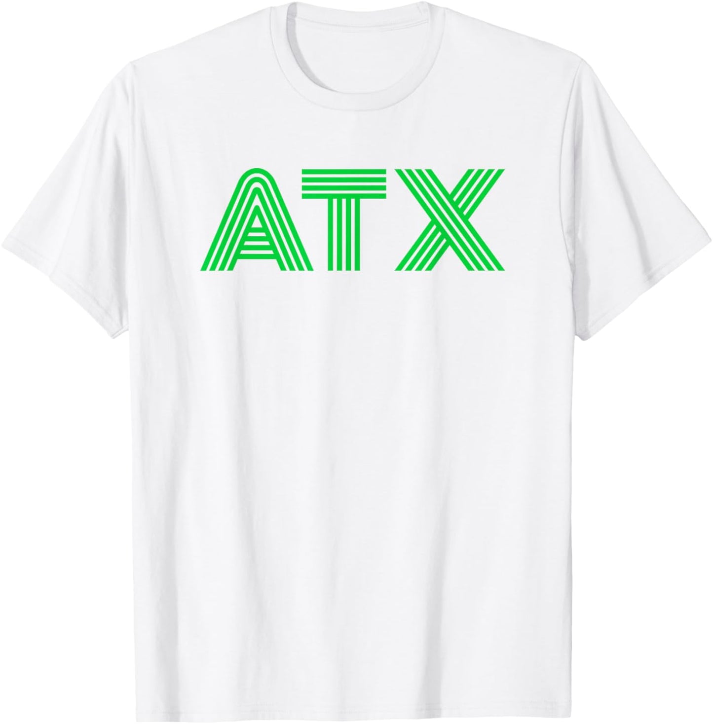 ATX/Austin TX Retro Design in Green T-Shirt - T-Shirt | White