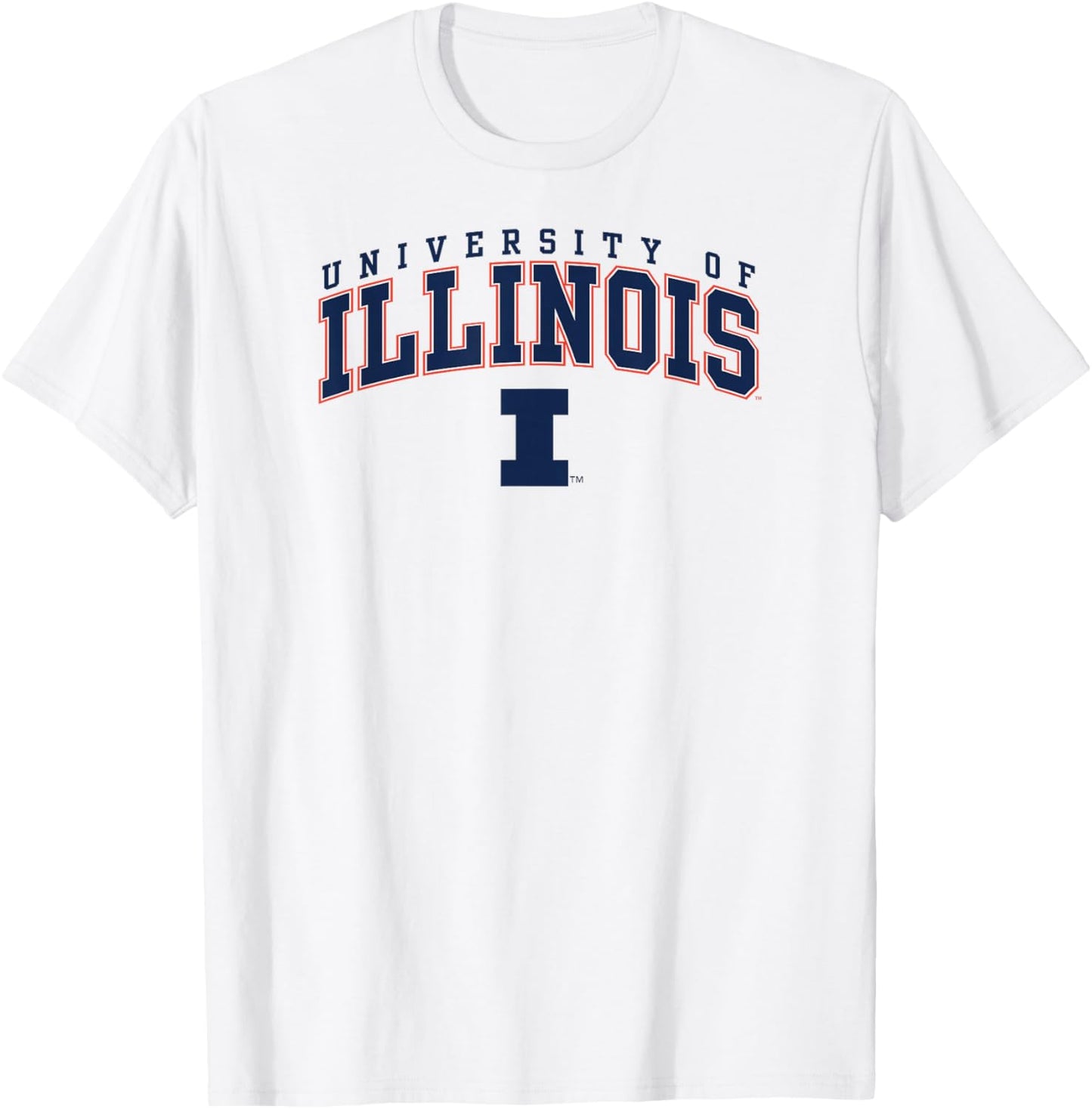 Illinois Fighting Illini Arch Over Gray Officially Licensed T-Shirt - T-Shirt | White
