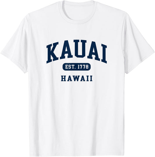 Kauai Hawaii Retro Est 1778 Vintage Souvenir T-Shirt - T-Shirt | White