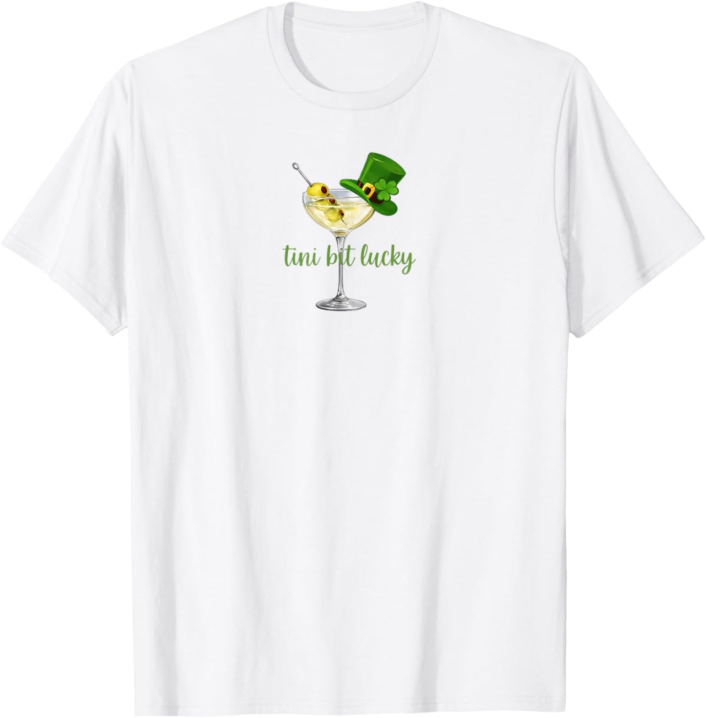 St. Patrick's Day Martini Irish Baby Tini Bit Lucky Shamrock T-Shirt - T-Shirt | White