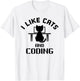 I Like Cats and Coding Funny Design T-Shirt - T-Shirt | White