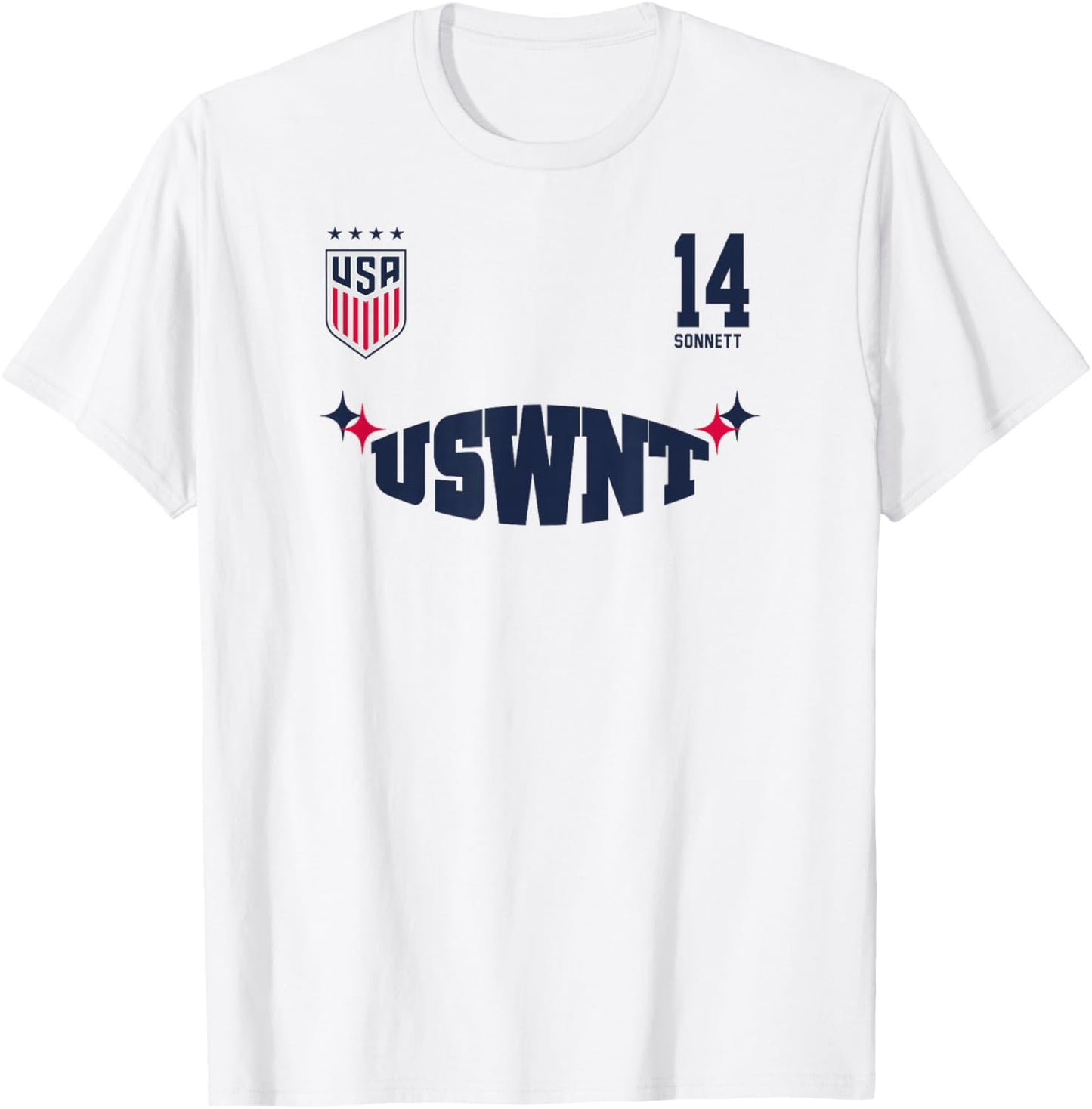 Emily Sonnett 14 White USWNT Officially Licensed T-Shirt - T-Shirt | White
