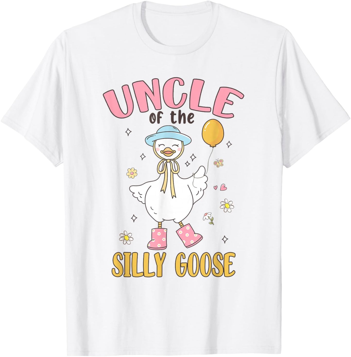 Uncle of The Silly Goose First Birthday Family Matching T-Shirt - T-Shirt | White