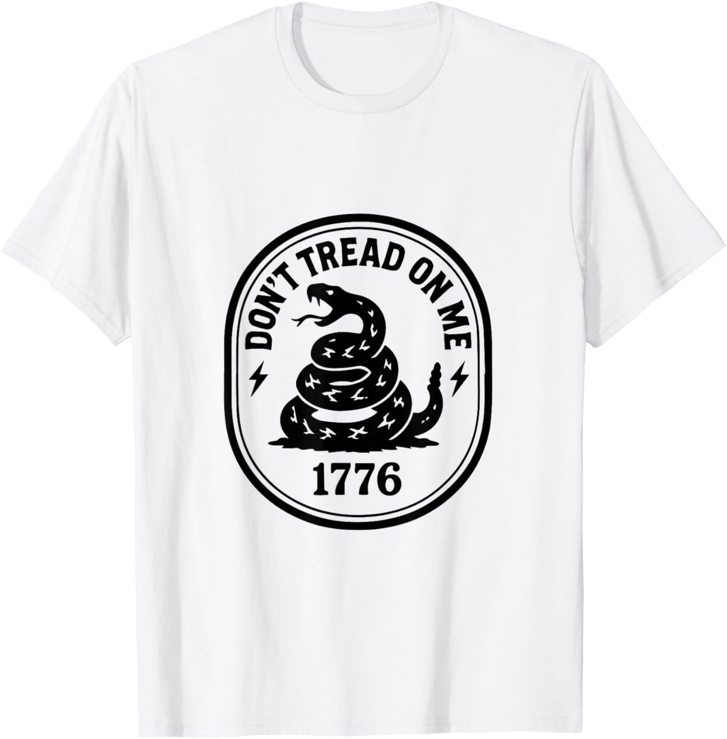 Don’t Tread On Me 1776 Snake Patriotic Retro USA Design T-Shirt - T-Shirt | White