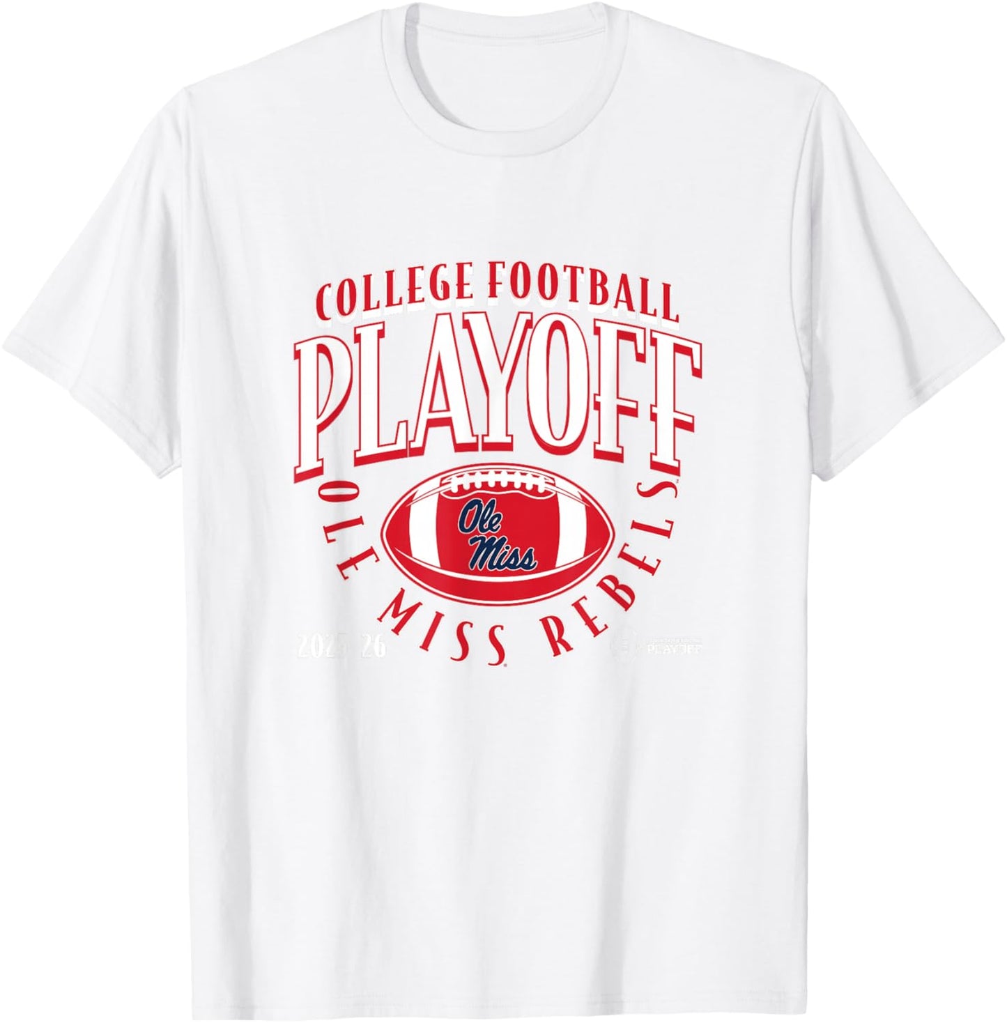 Ole Miss Rebels College Football Playoff Football Curve 2025 T-Shirt - T-Shirt | White