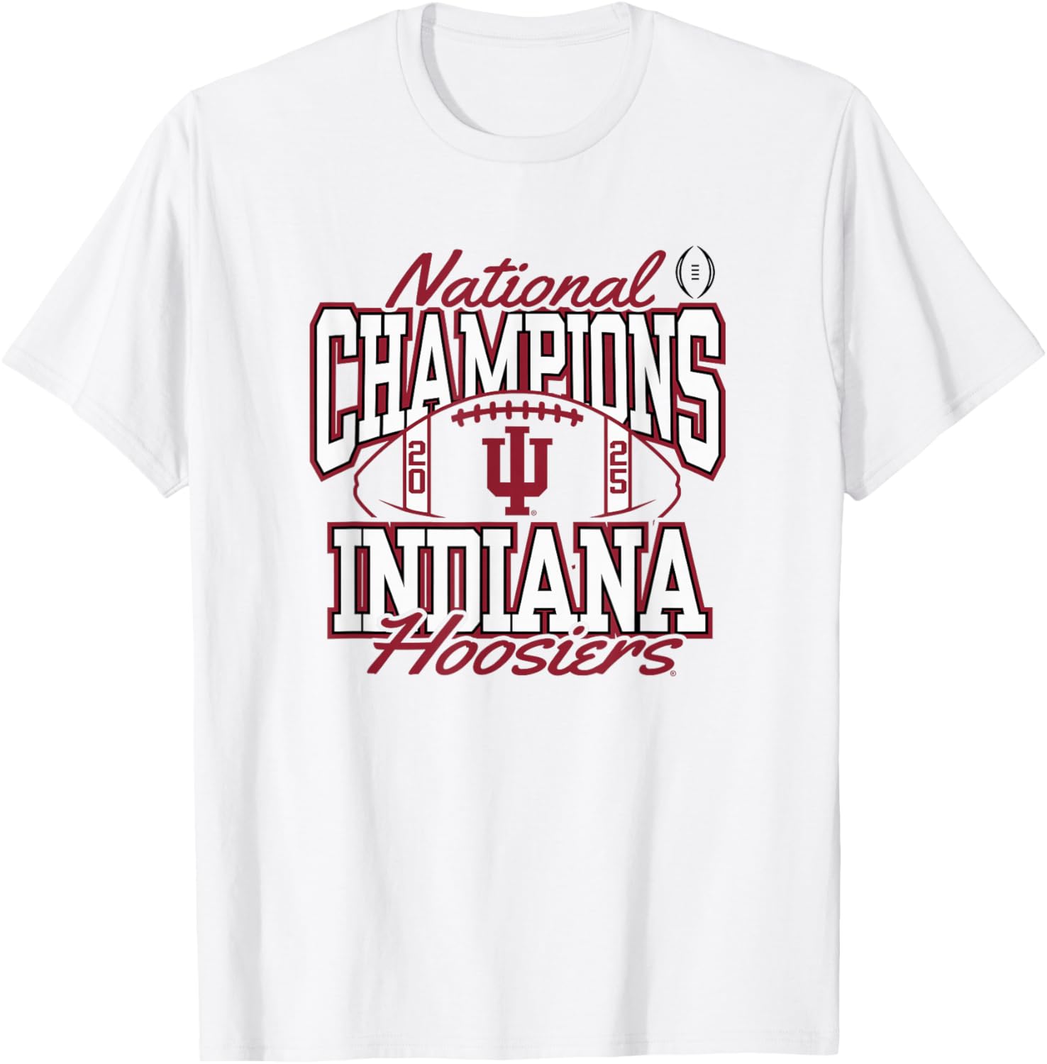Indiana Hoosiers National Champs 2025 Football CFP Victory T-Shirt - T-Shirt | White