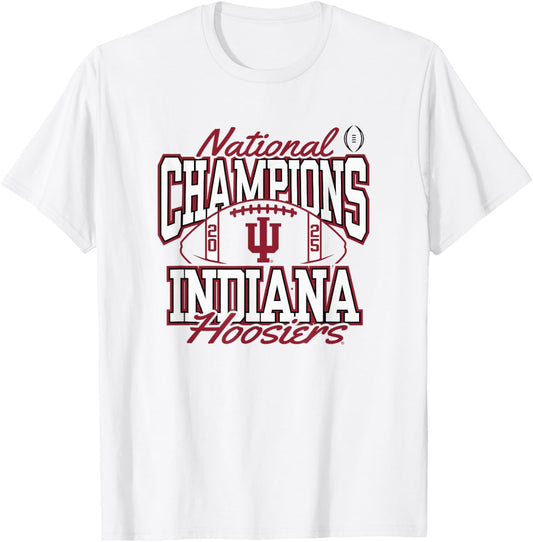 Indiana Hoosiers National Champs 2025 Football CFP Victory T-Shirt - T-Shirt | White