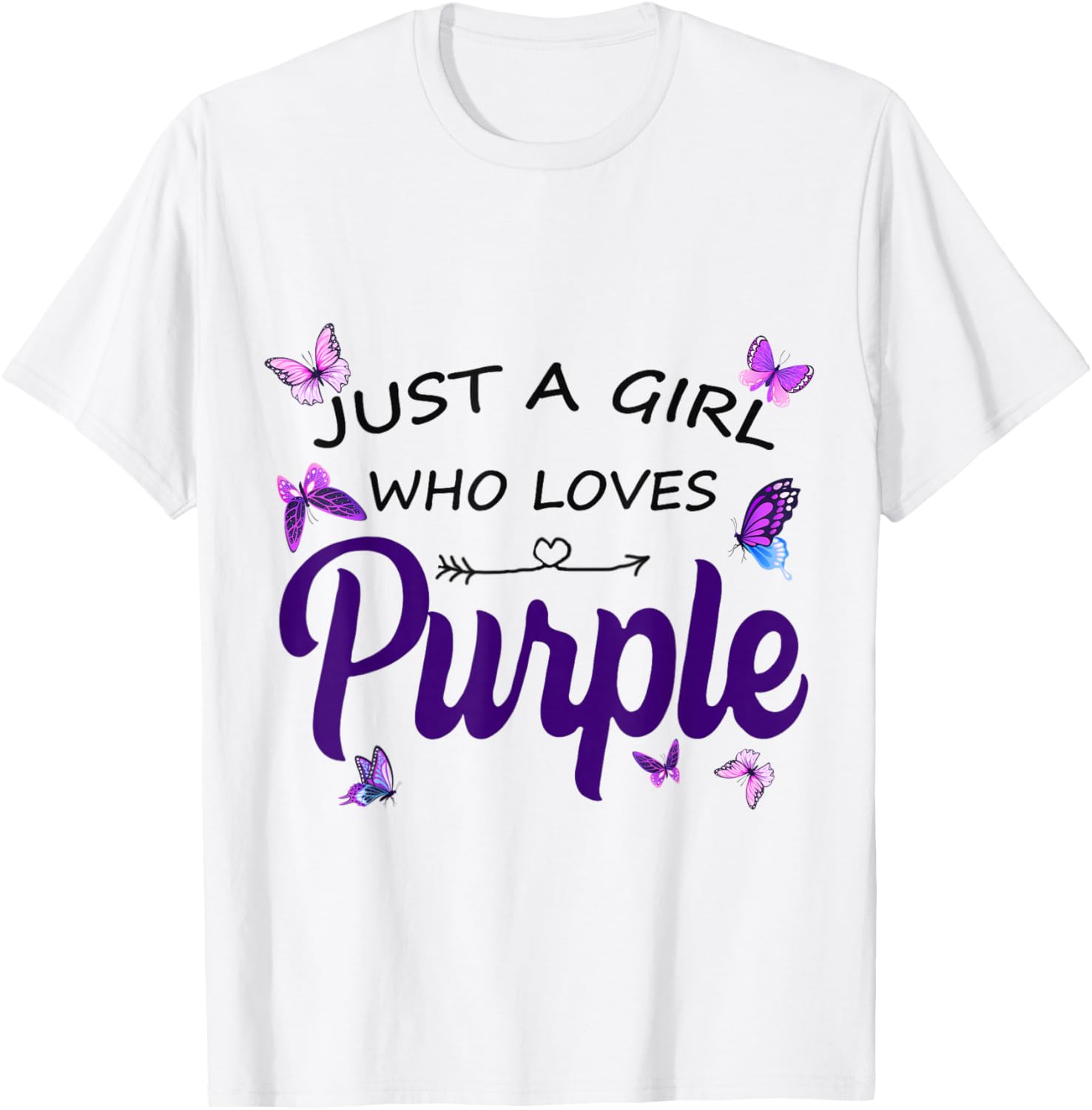 JUST A Girl WHO Loves Purple T-Shirt - T-Shirt | White