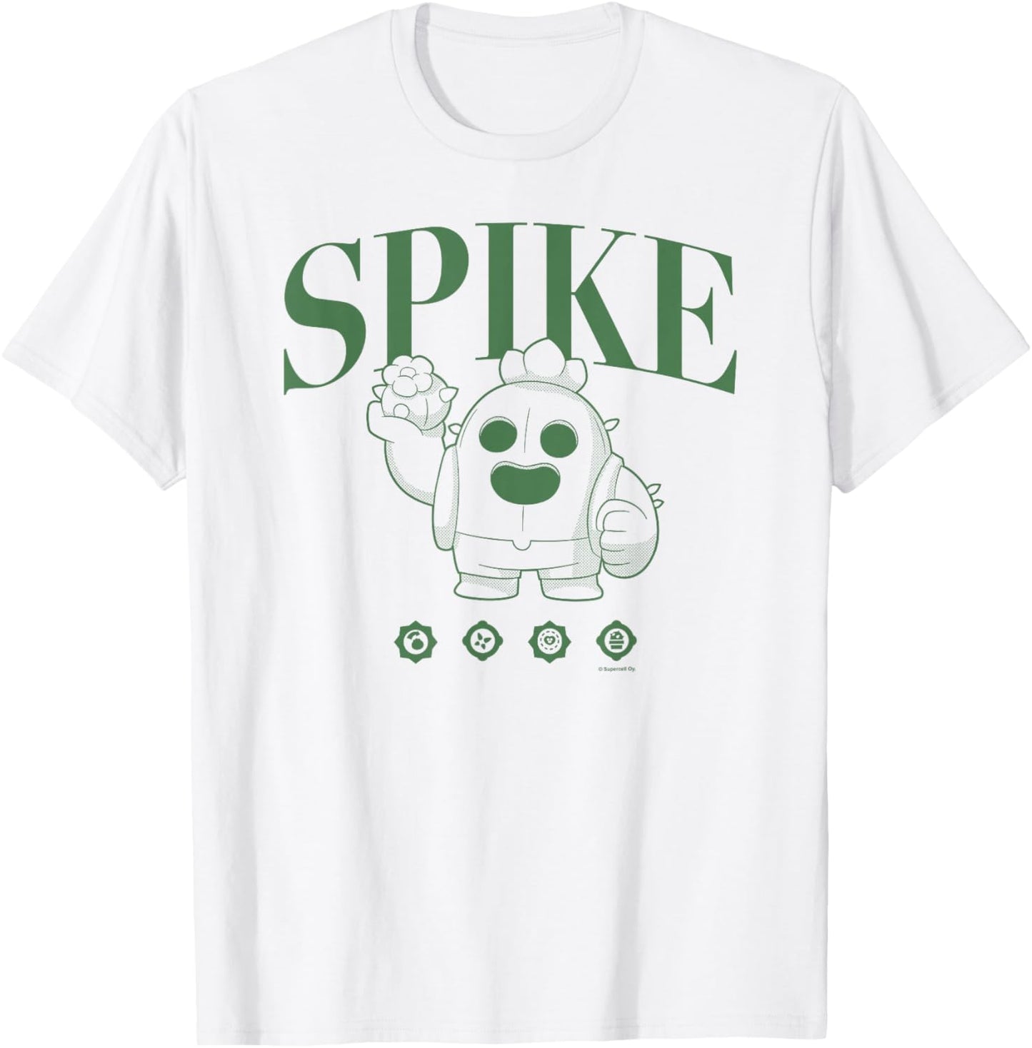 Brawl Stars Spike The Legendary Brawler Line Art Portrait T-Shirt - T-Shirt | White