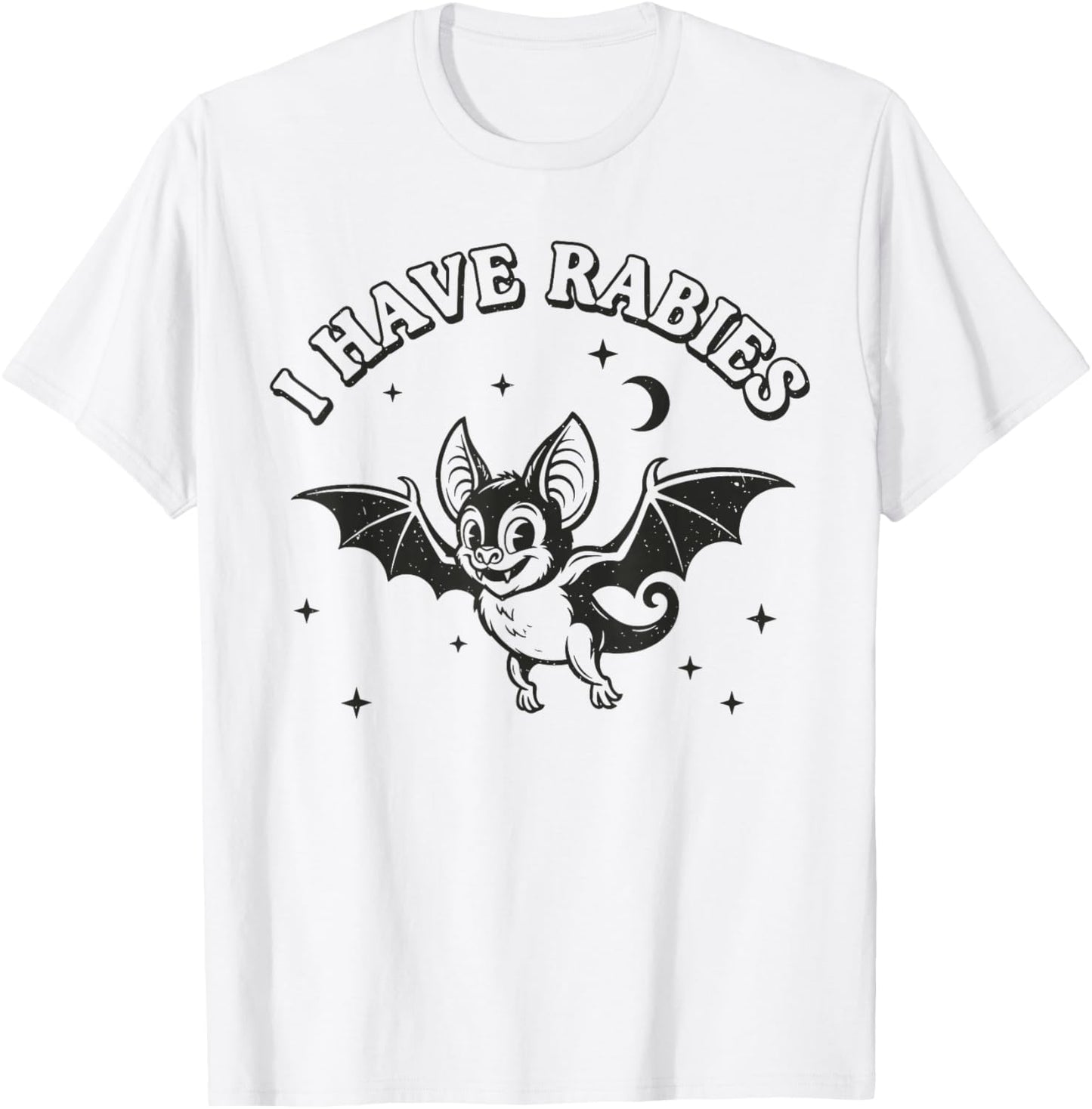Funny I Have Rabies Women, Fun Horror Goth Bat T-Shirt - T-Shirt | White