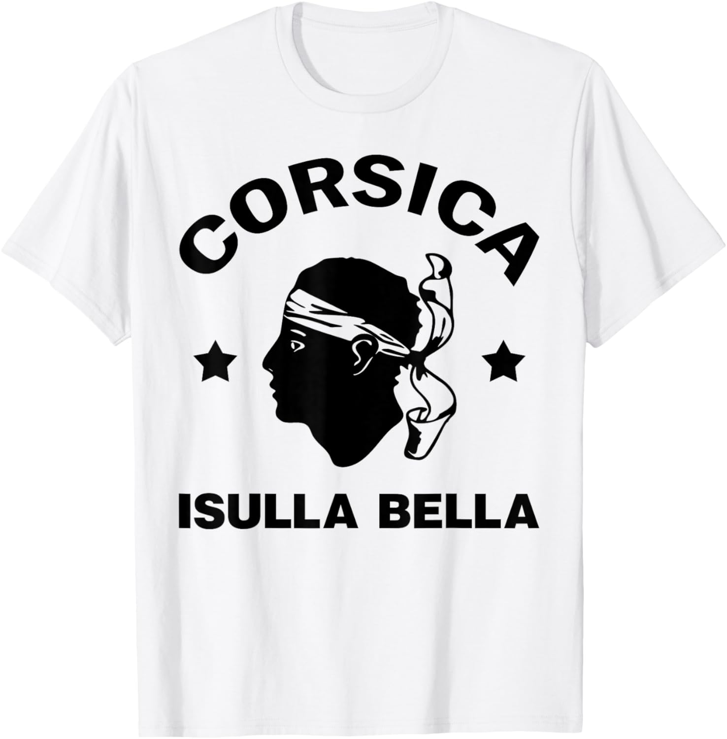 Corsica Island France Isula Bella with Pirate Head Corsica T-Shirt - T-Shirt | White
