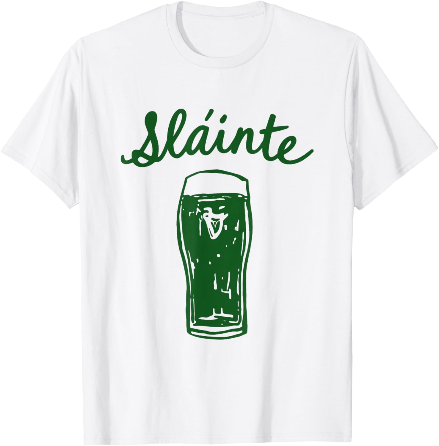 Slainte Gaelic Toast Script Irish Pub Cheers T-Shirt - T-Shirt | White