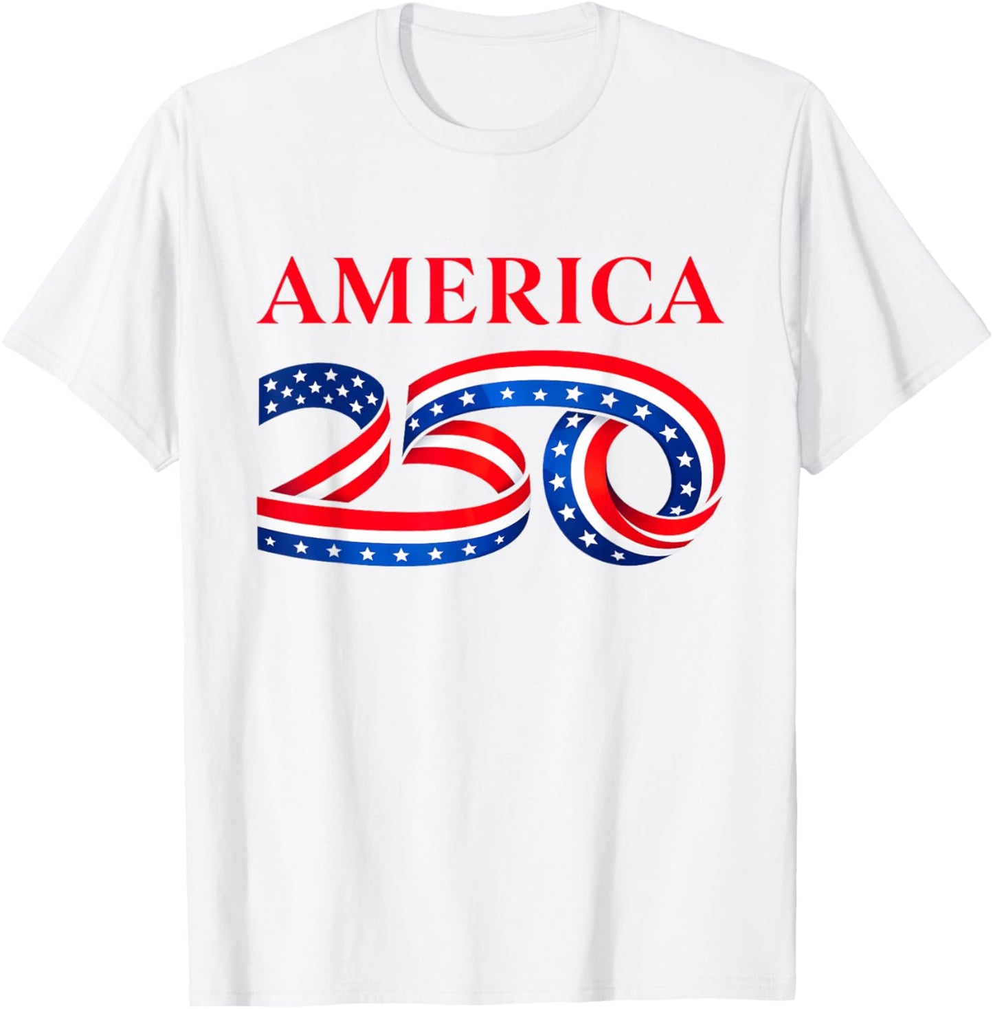 US Flag Ribbon 250 Years America 250th Anniversary 2026 T-Shirt - T-Shirt | White
