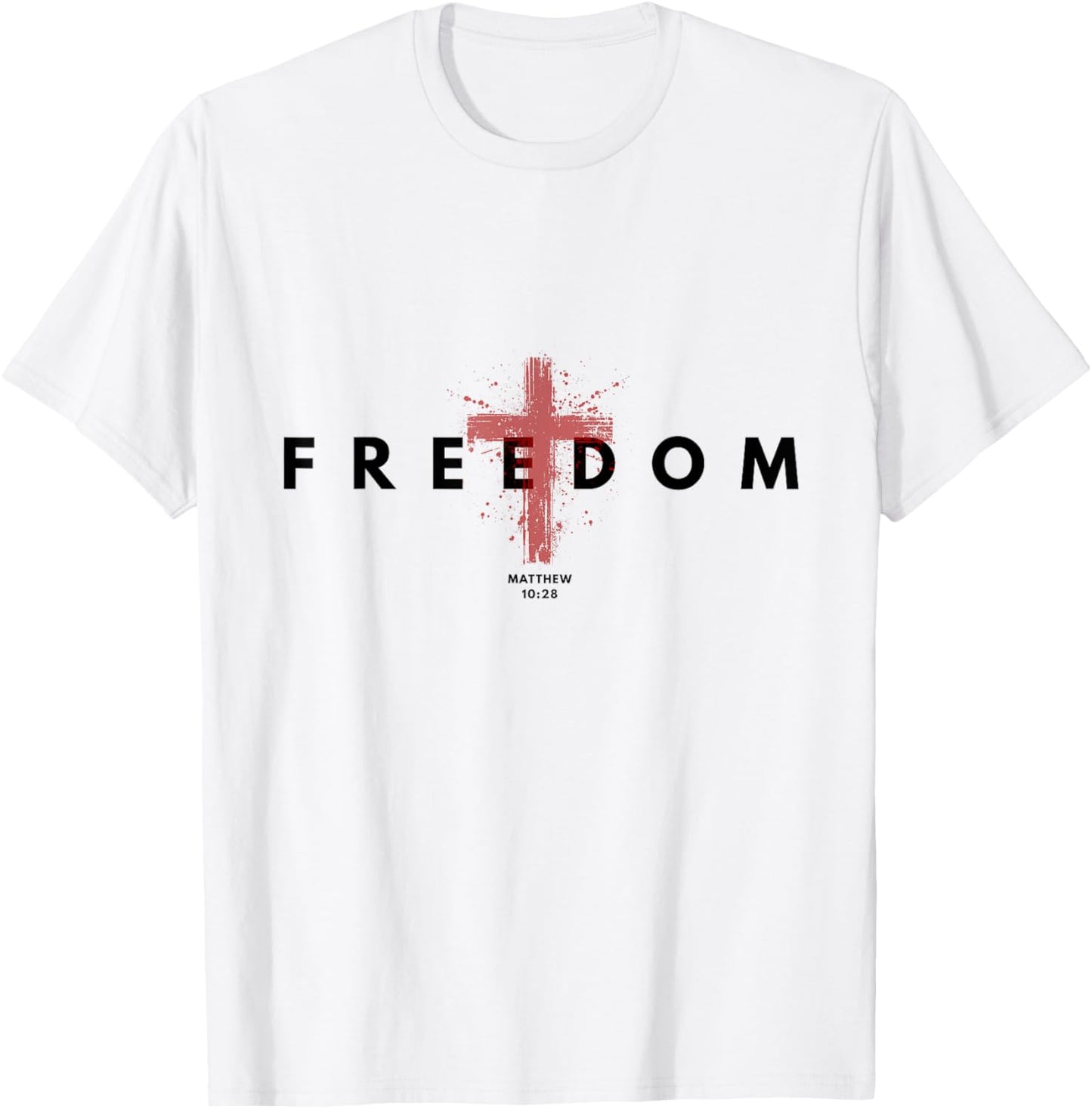 Freedom American Patriotic with Cross 1st Amendment T-Shirt - T-Shirt | White