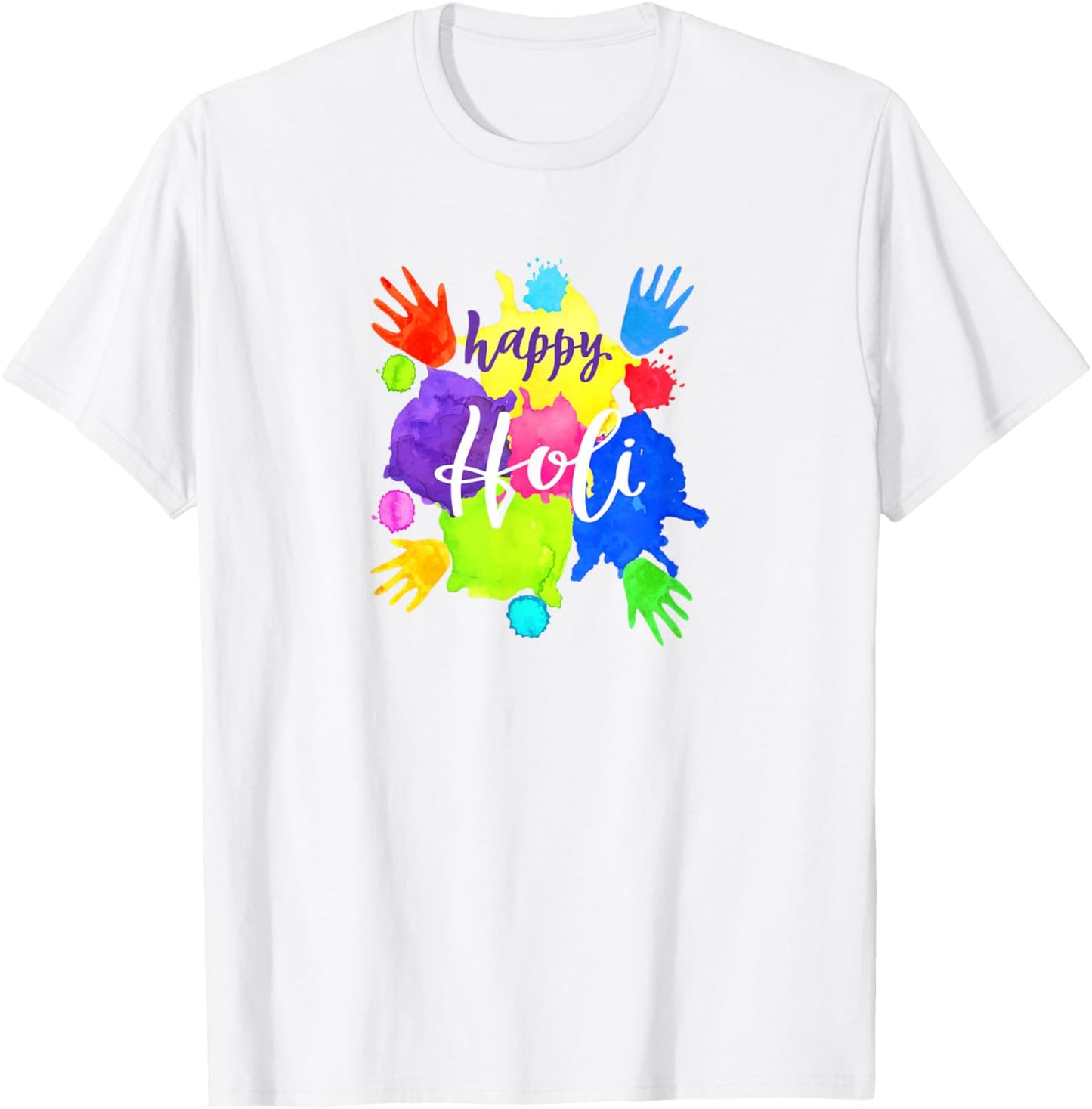 Happy Holi T Shirts Women Festival Outfit Color India Hindu T-Shirt - T-Shirt | White