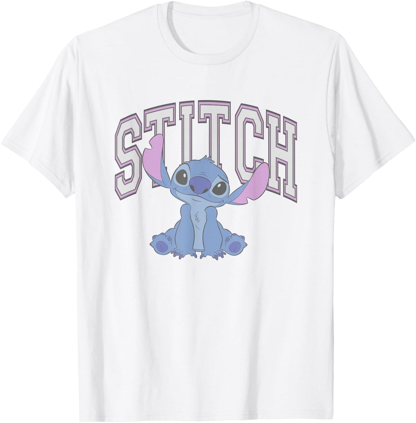 Disney Lilo and Stitch Classic Pink Varsity T-Shirt - T-Shirt | White