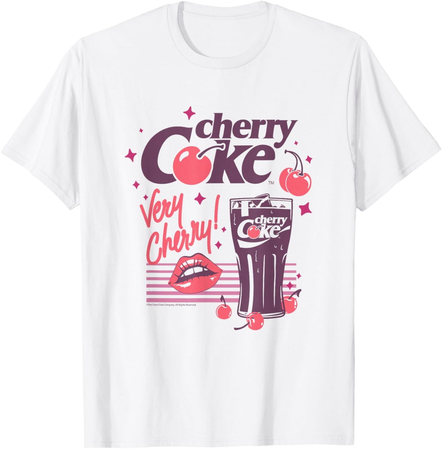 Coca-Cola Cherry Coke Lips Very Cherry Vintage T-Shirt - T-Shirt | White