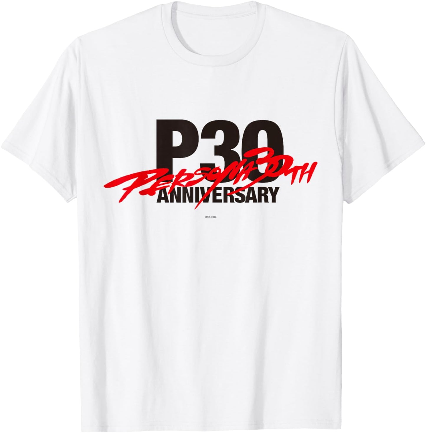 Persona 30th Anniversary Black Logo ATLUS T-Shirt - T-Shirt | White