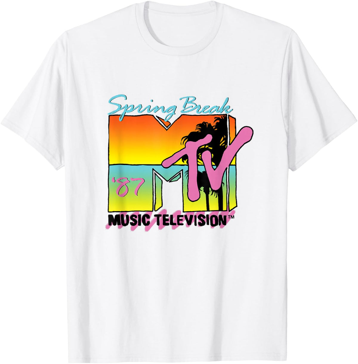 Classic MTV Logo Spring Break 87' T-Shirt - T-Shirt | White