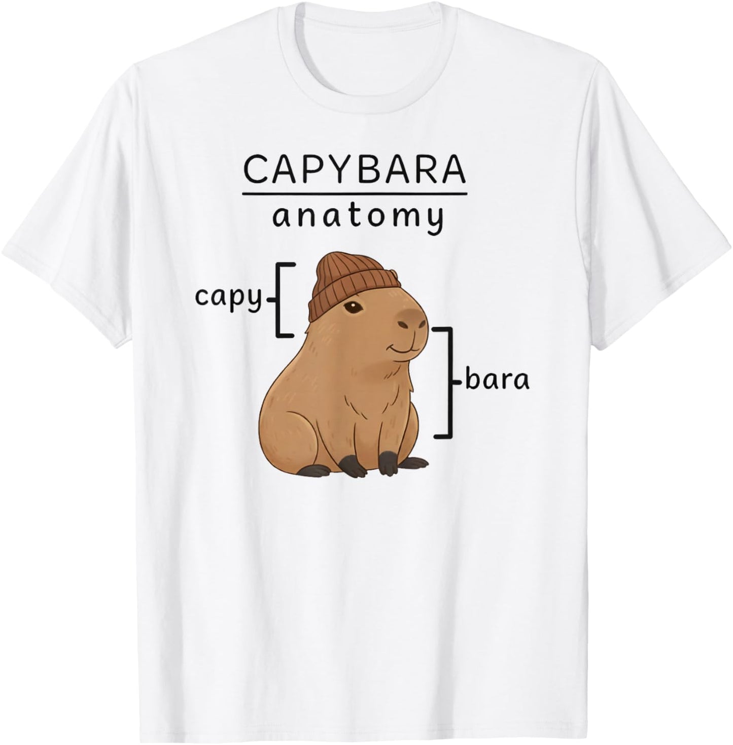Funny Capybara Anatomy Zoo Boys Girls Kids T-Shirt - T-Shirt | White