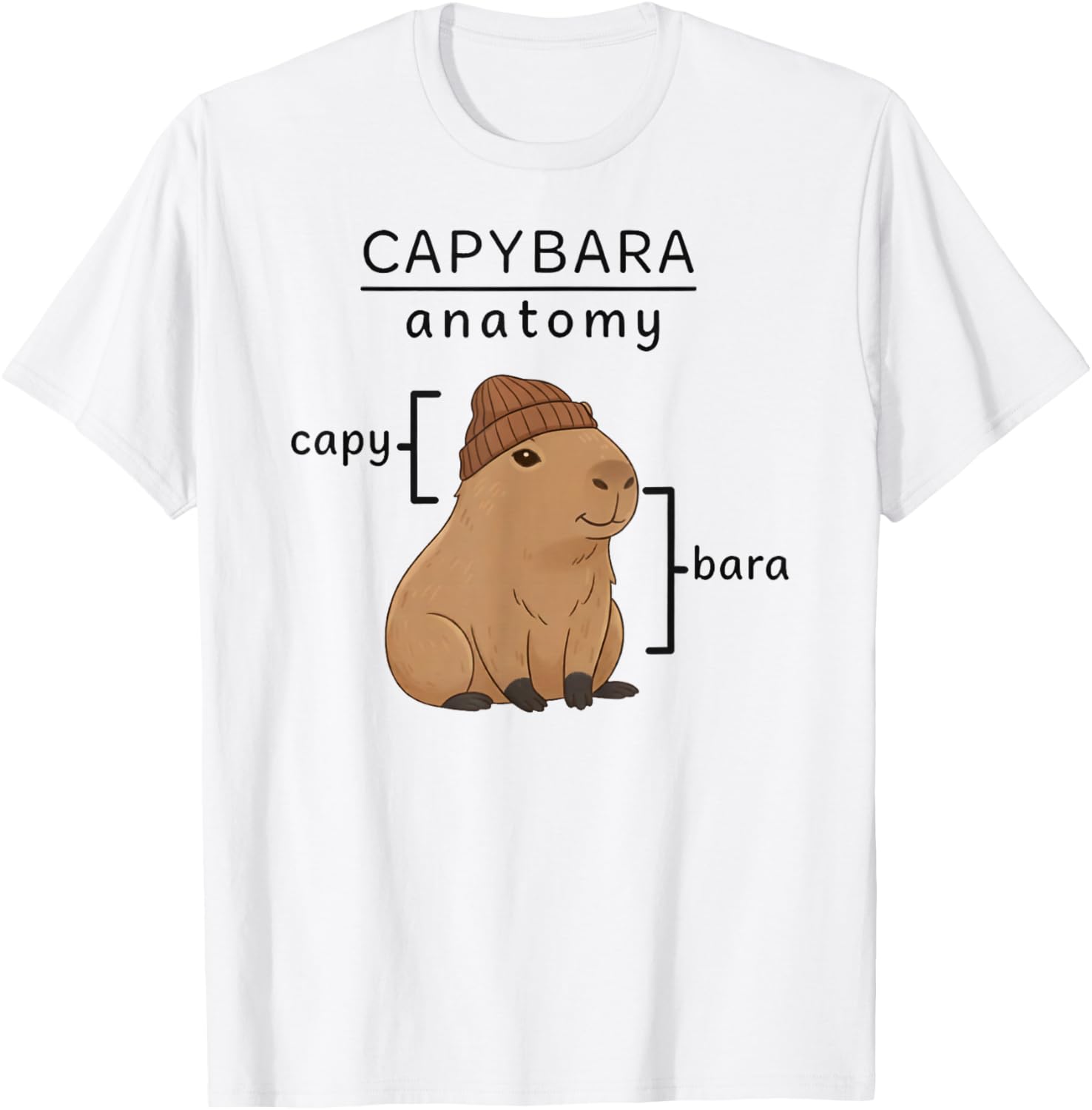 Funny Capybara Anatomy Zoo Boys Girls Kids T-Shirt - T-Shirt | White