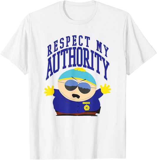 South Park Respect My Authority Deputy Cartman Cartoon T-Shirt - T-Shirt | White