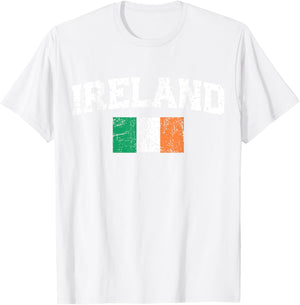Vintage Ireland Irish Flag St Patrick's Day Men Women Kids T-Shirt - T-Shirt | White