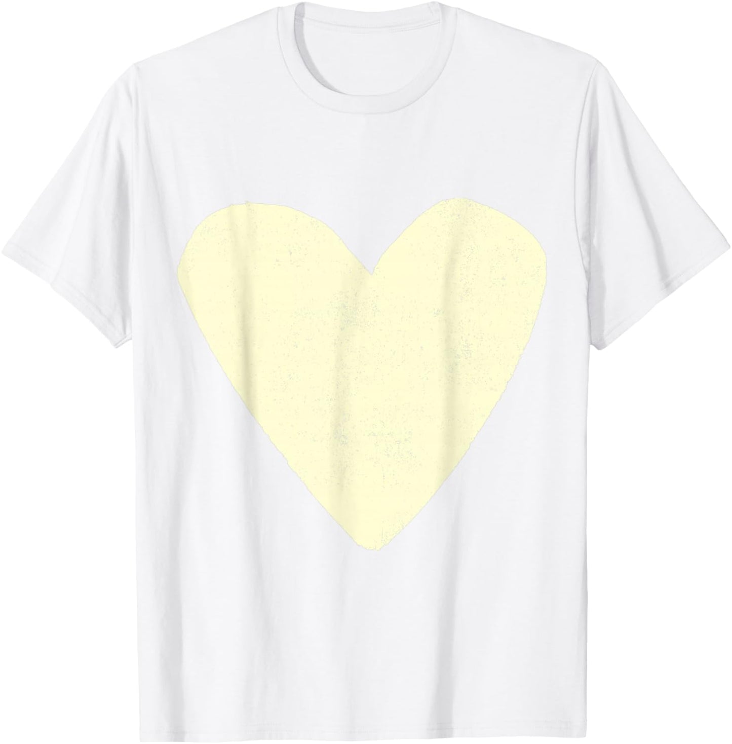 Love Heart Cream Beige Color Mustard T-Shirt - T-Shirt | White