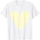 Love Heart Cream Beige Color Mustard T-Shirt - T-Shirt | White