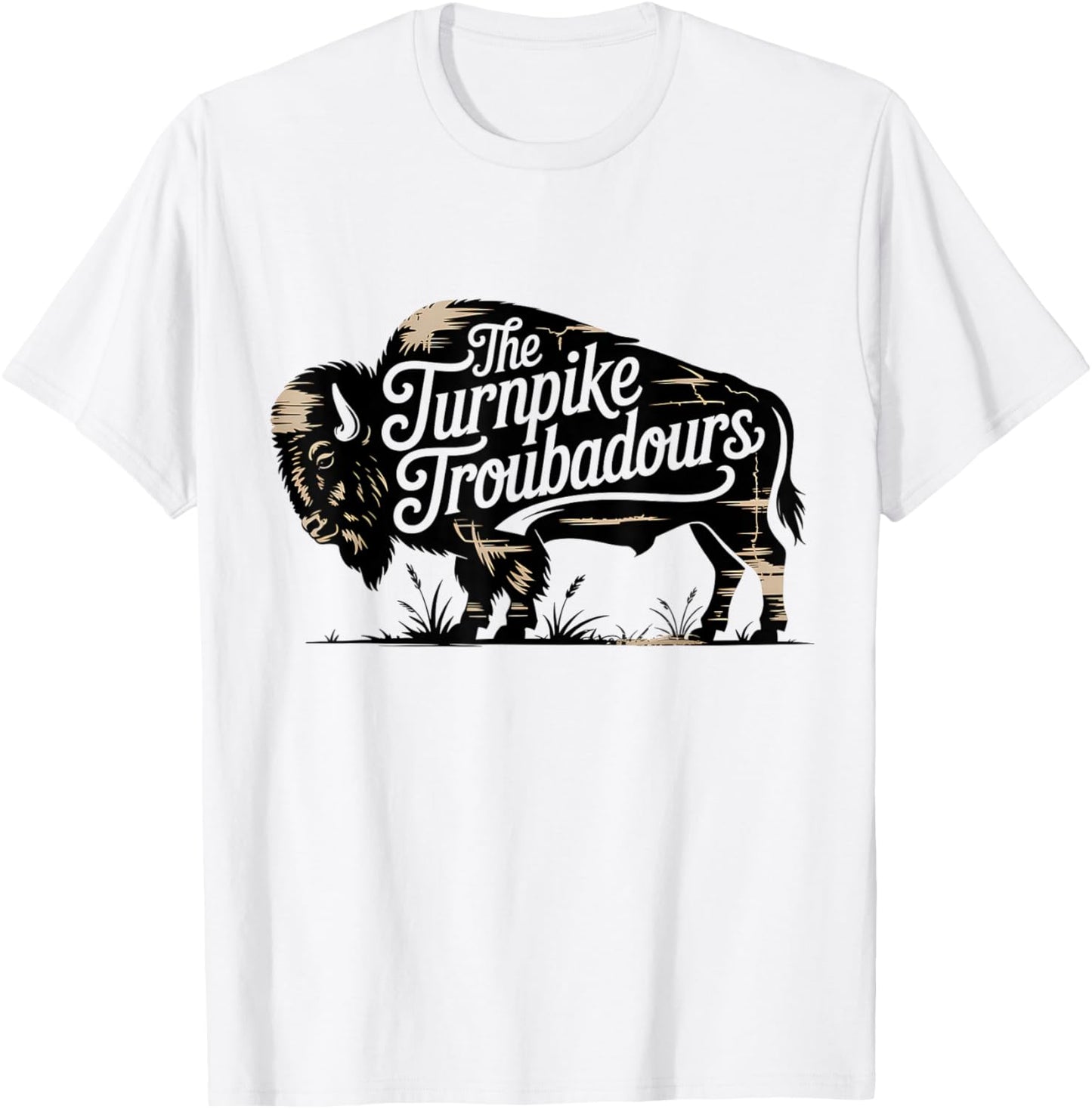 Vintage Turnpike Distressed Country Music Men Women T-Shirt - T-Shirt | White
