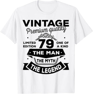 79th Birthday Gift Man Myth Legend 1947 79 Years Old T-Shirt - T-Shirt | White