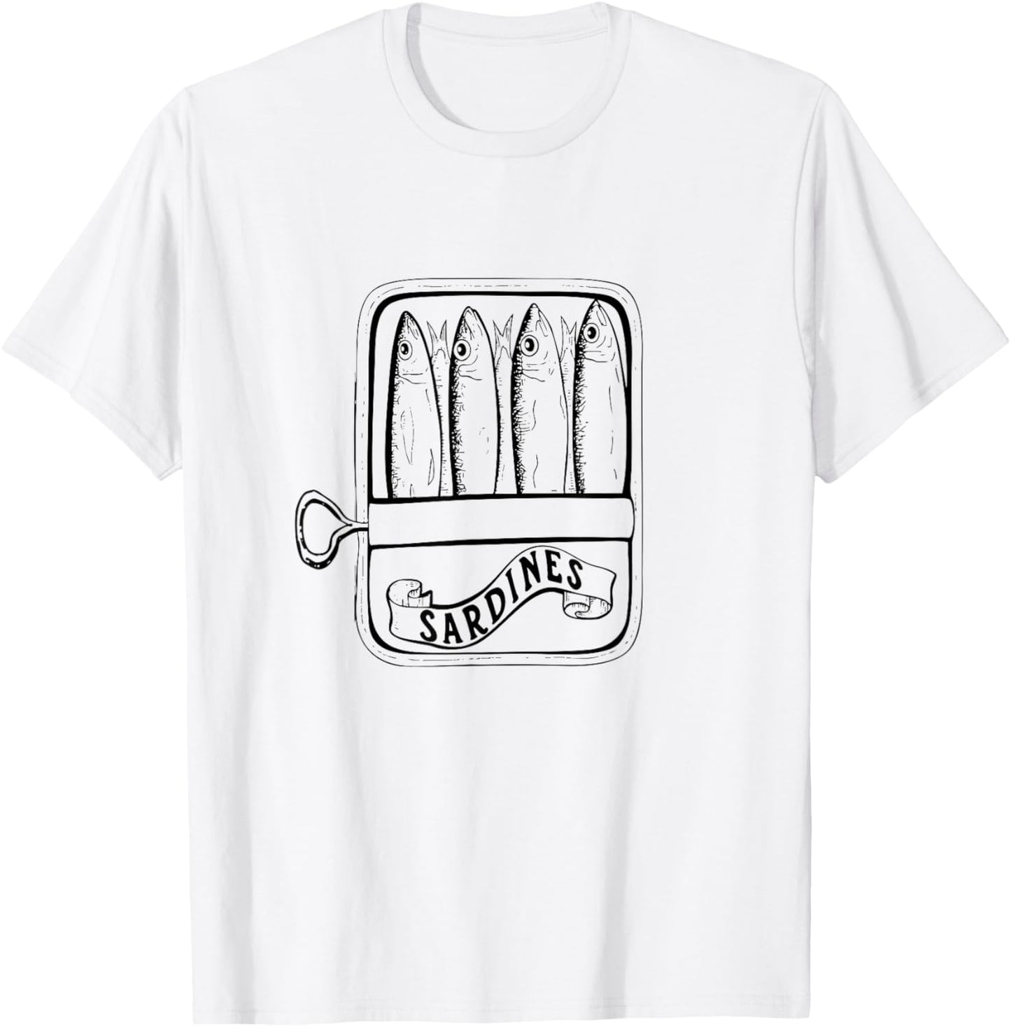 I Love Sardines Fun Retro Fish Design T-Shirt - T-Shirt | White