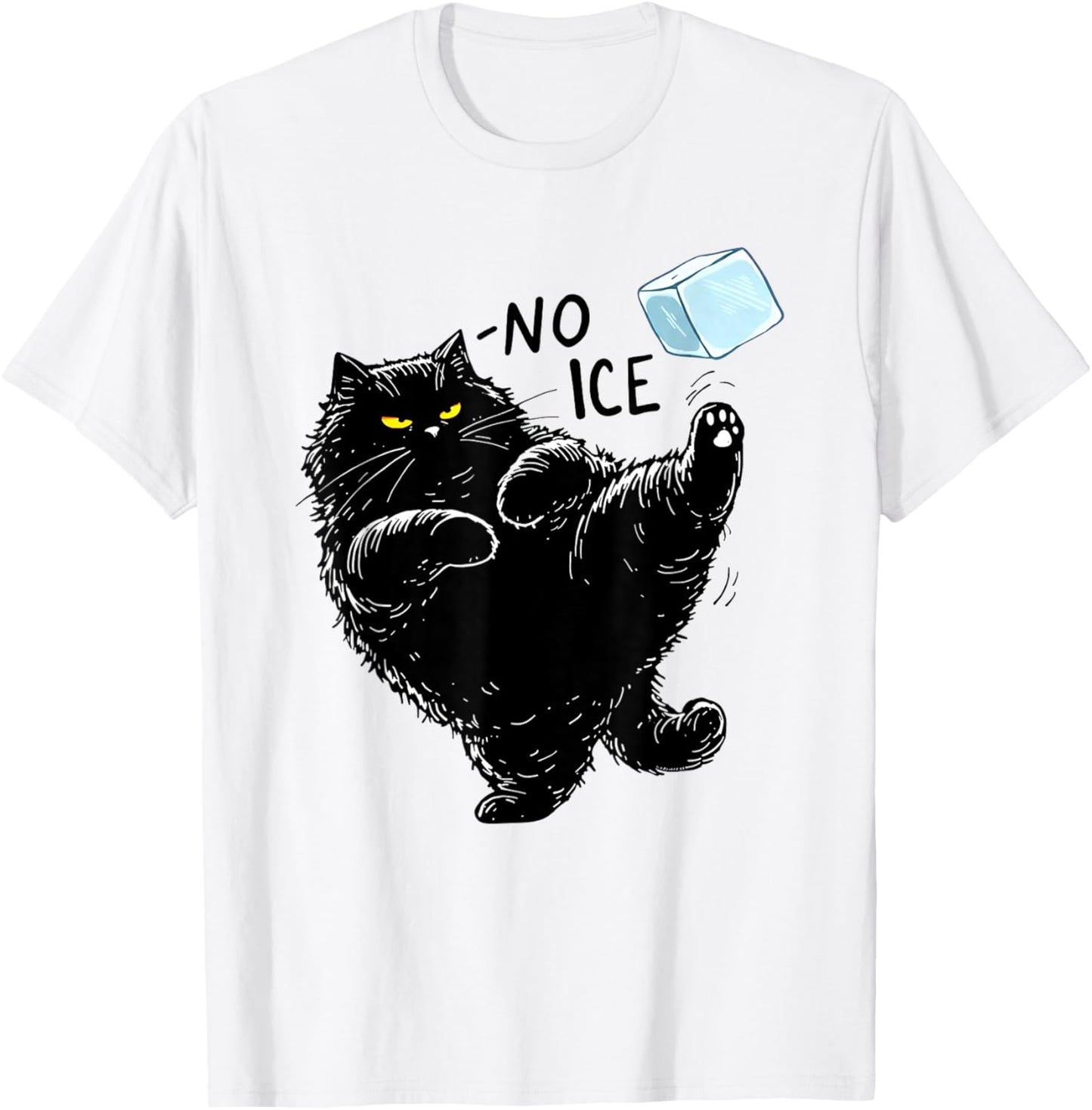 Angry Cat No Ice Beverage Meme Gifts T-Shirt - T-Shirt | White
