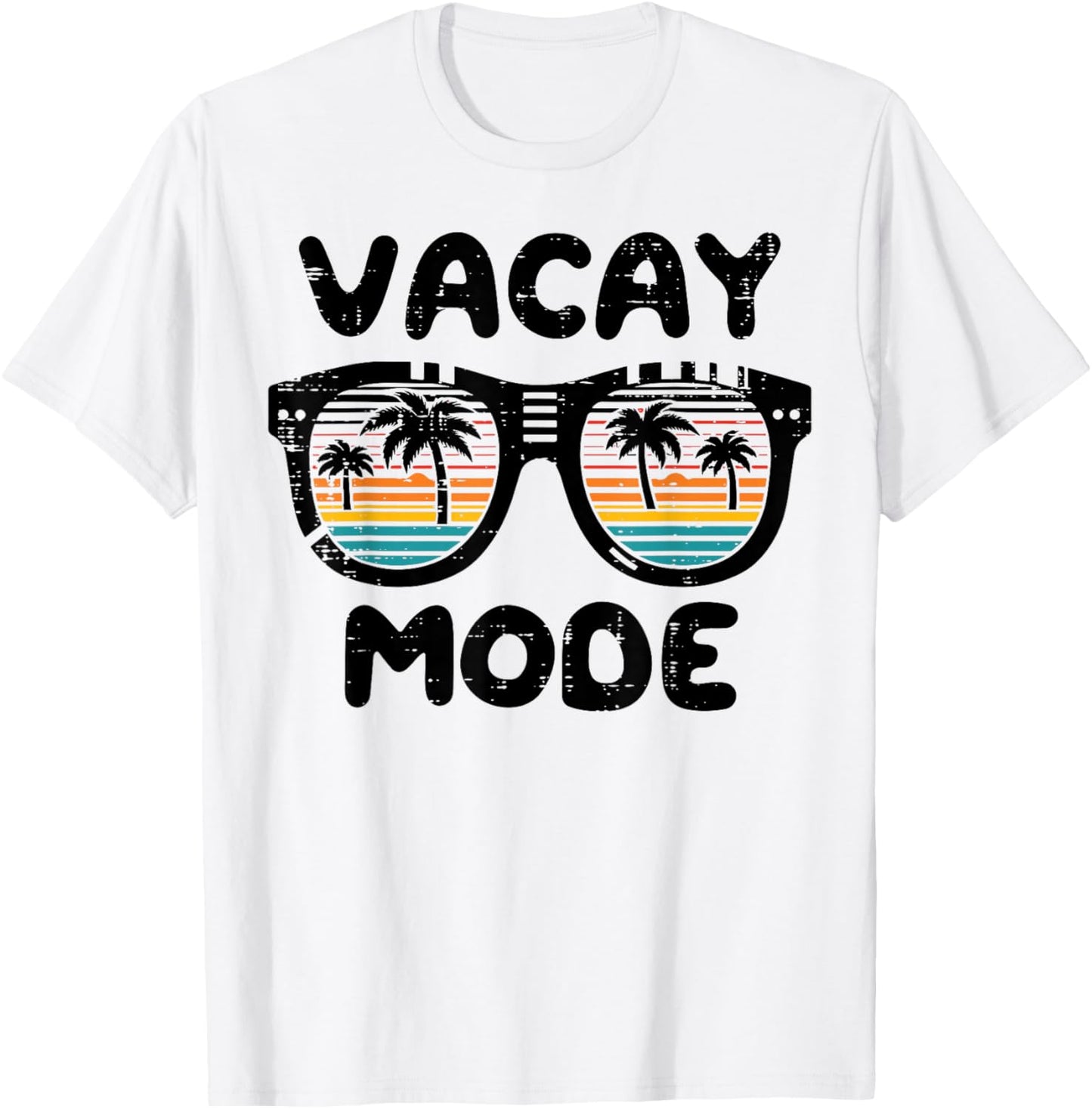 Vacation Vacay Mode Sunglasses Sunset Summer Men Women Kids T-Shirt - T-Shirt | White