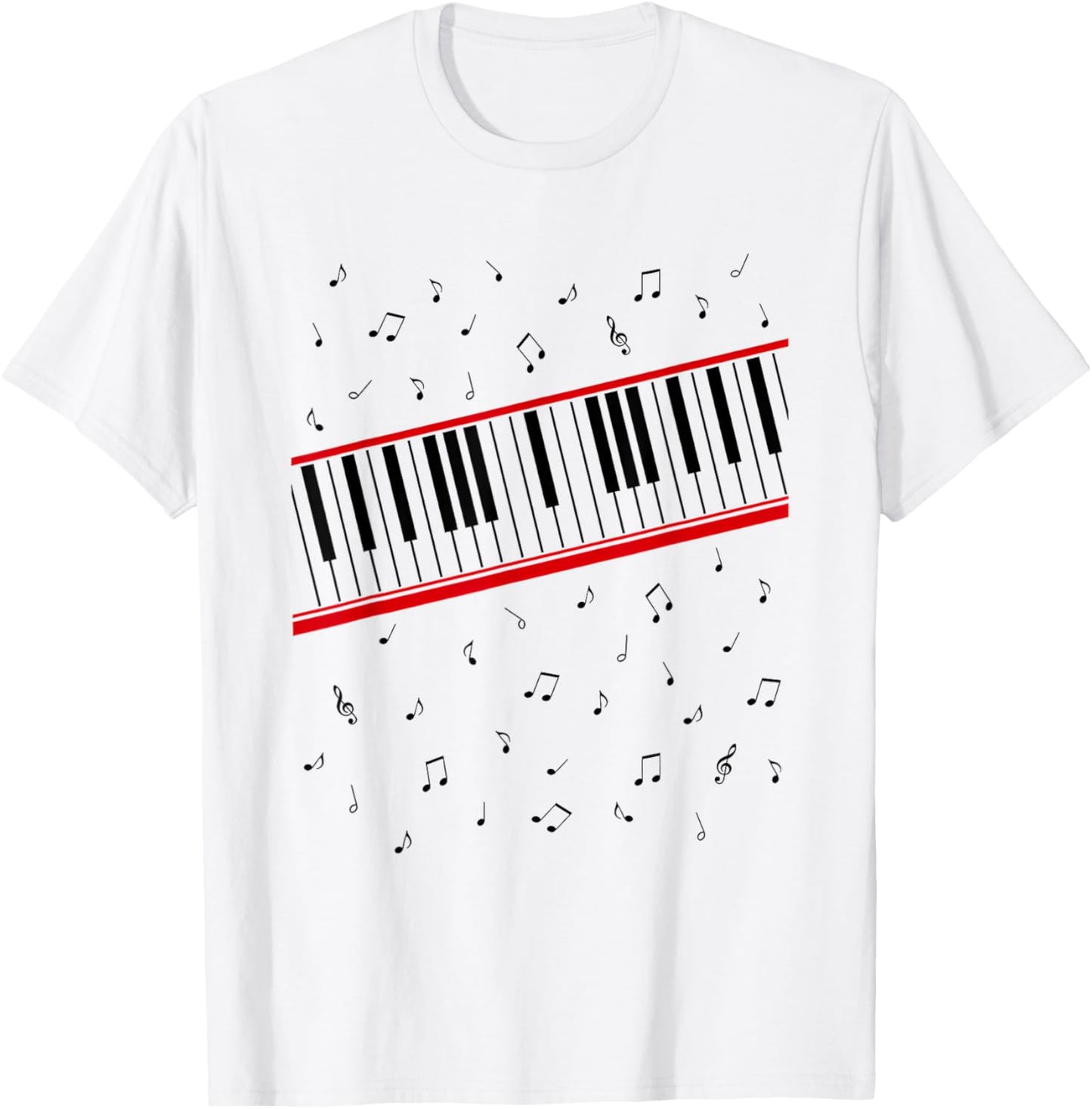 Piano Keys Funny Women T-Shirt - T-Shirt | White