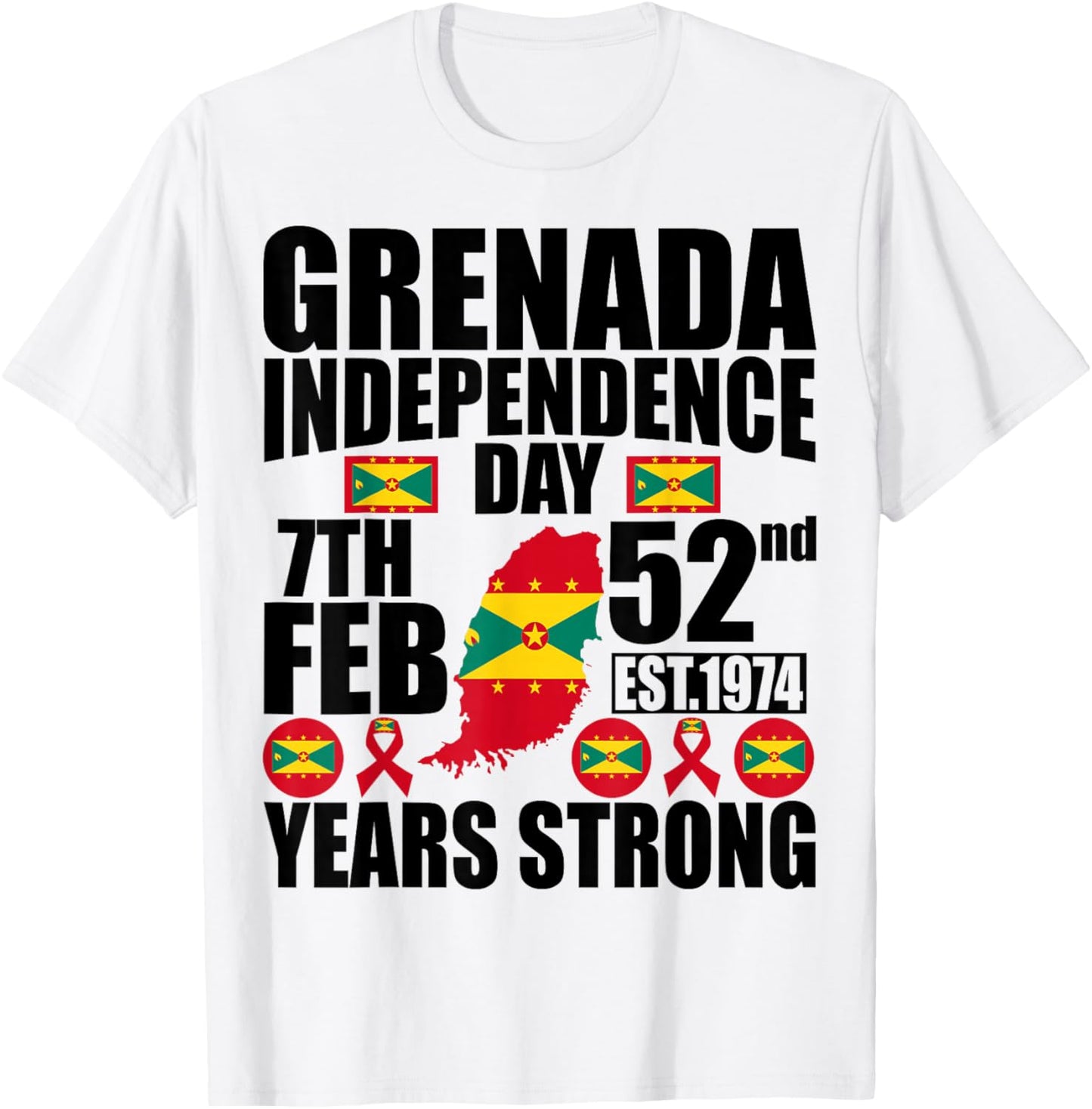 Grenada 52nd Independence Day Grenadian Pride Grenada Flag T-Shirt - T-Shirt | White