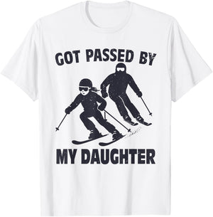Got Passed by My Daughter Funny Skiing T-Shirt - T-Shirt | White