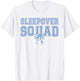 Sleepover Squad Coquette Toile Blue Bow Girls Party T-Shirt - T-Shirt | White
