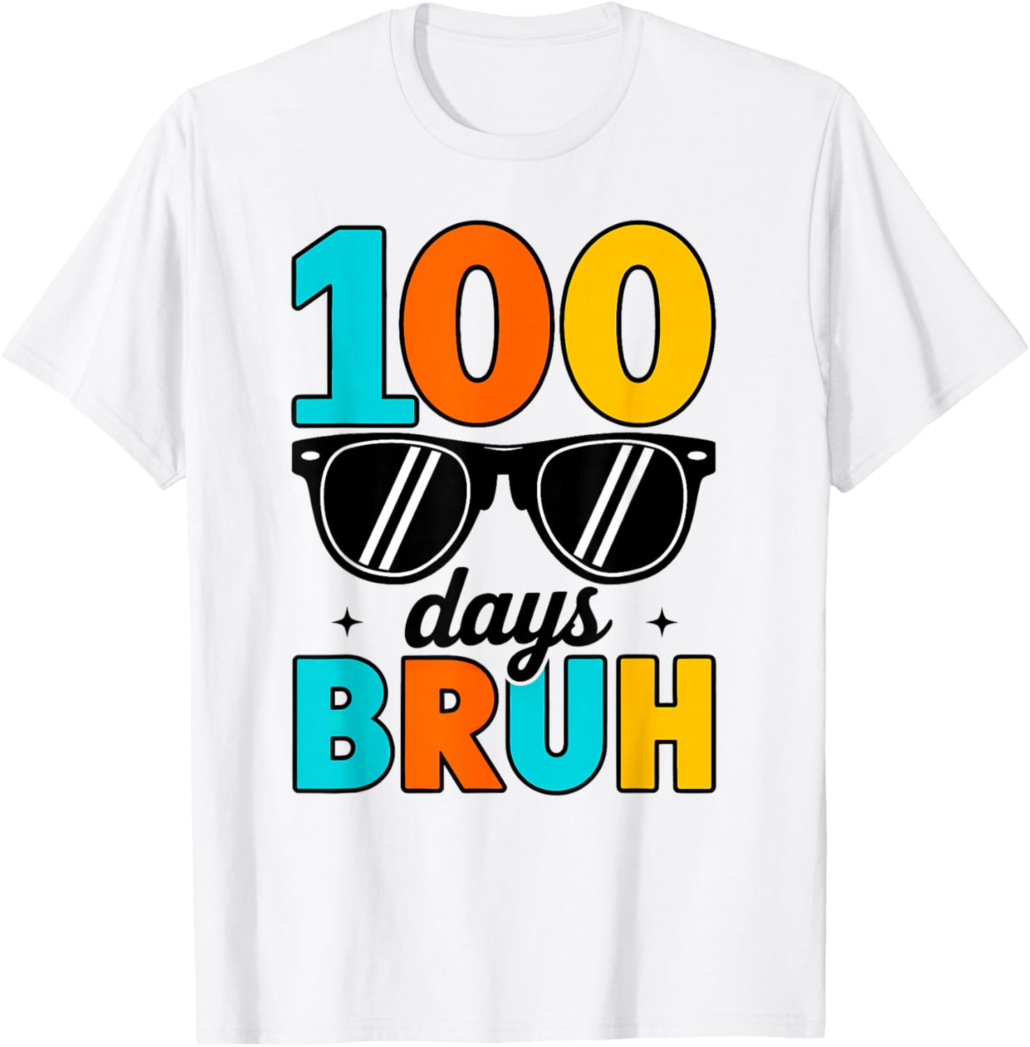 Bruh 100 Days of School Boys Girls Kids 100th Day of School T-Shirt - T-Shirt | White
