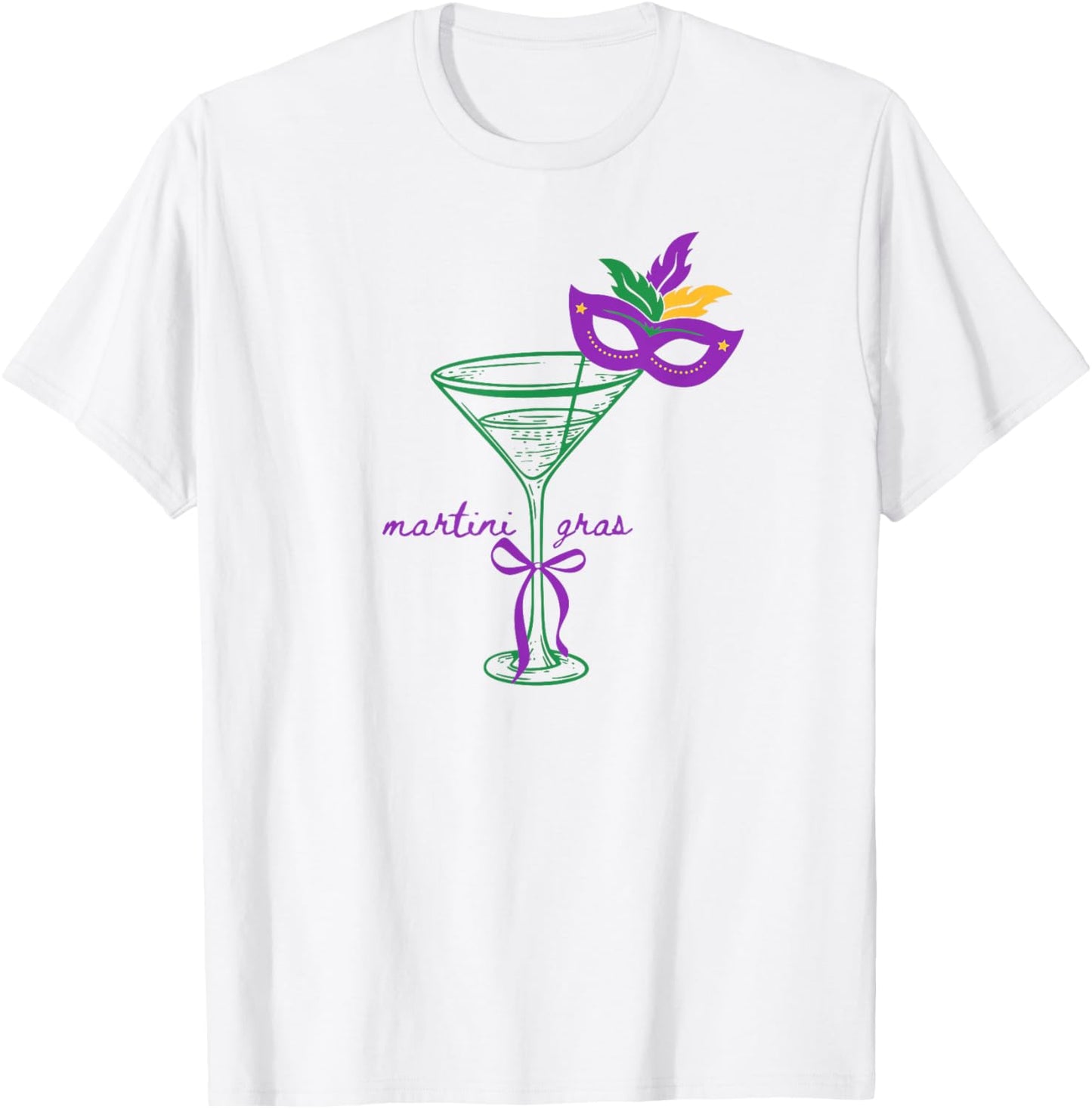 Martini Gras Baby Women Girls Mardi Gras NOLA Carnival Party T-Shirt - T-Shirt | White
