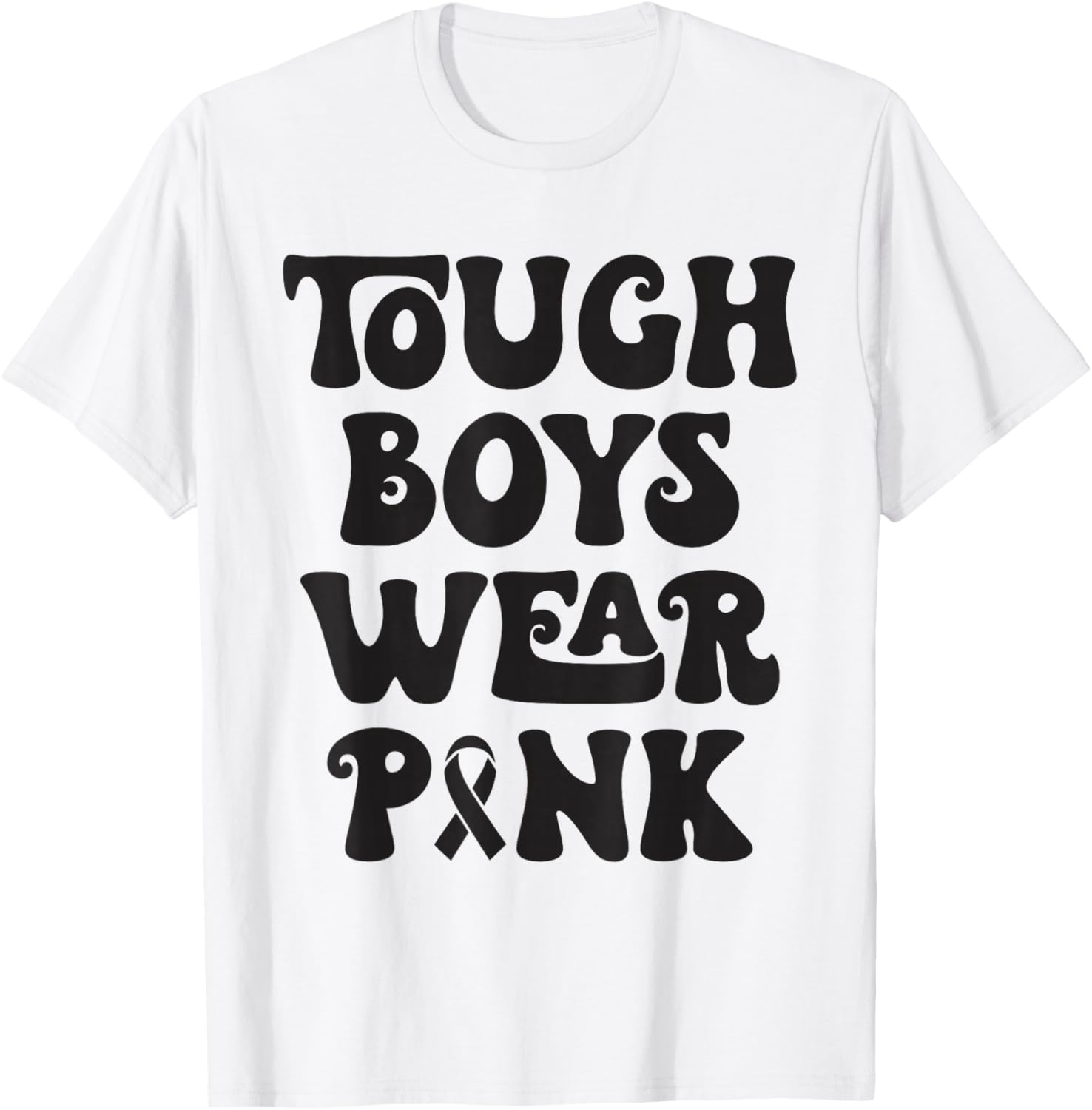 Tough Boys Wear Pink Funny Breast Cancer Awareness Men Kids T-Shirt - T-Shirt | White