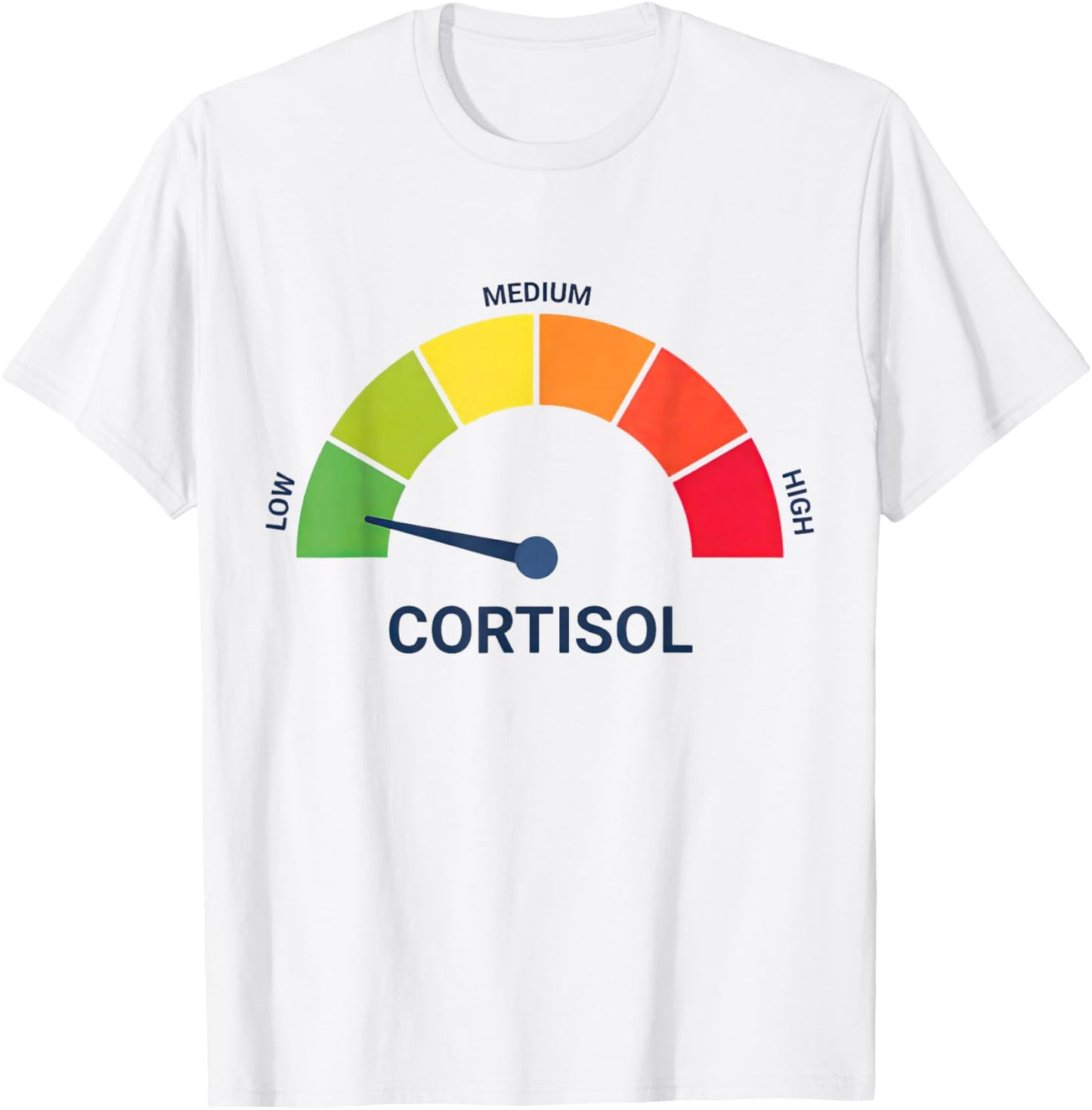 Funny Low Cortisol Levels v Meme T-Shirt - T-Shirt | White