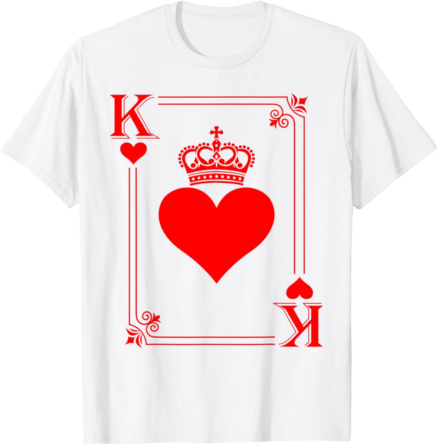 Funny King Card Hearts Happy Valentines Men Boys Guys T-Shirt - T-Shirt | White
